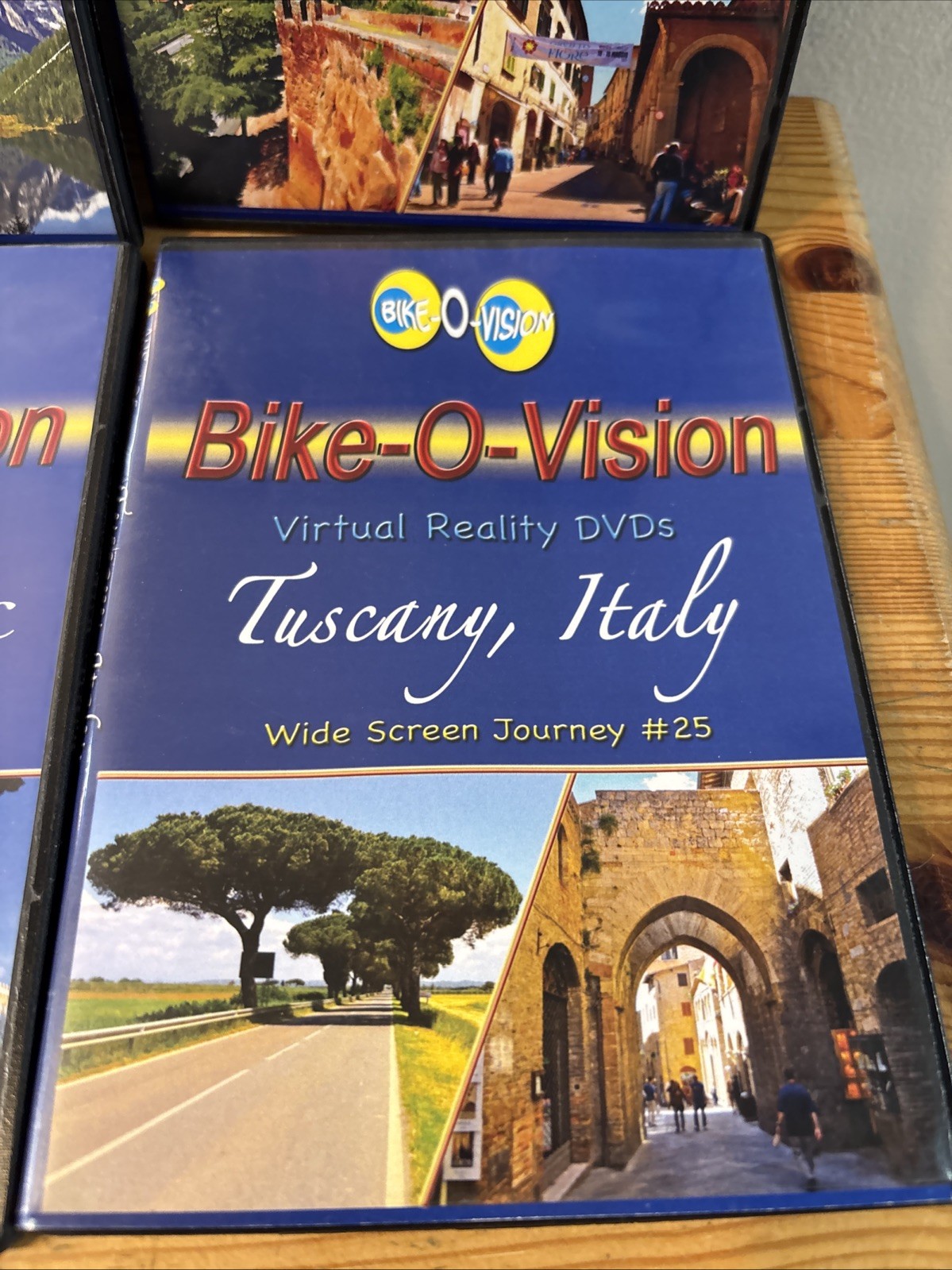 Lot of 7 Bike-O-Vision Virtual Reality DVDs Indoor Cycling Italy,Hungary & More
