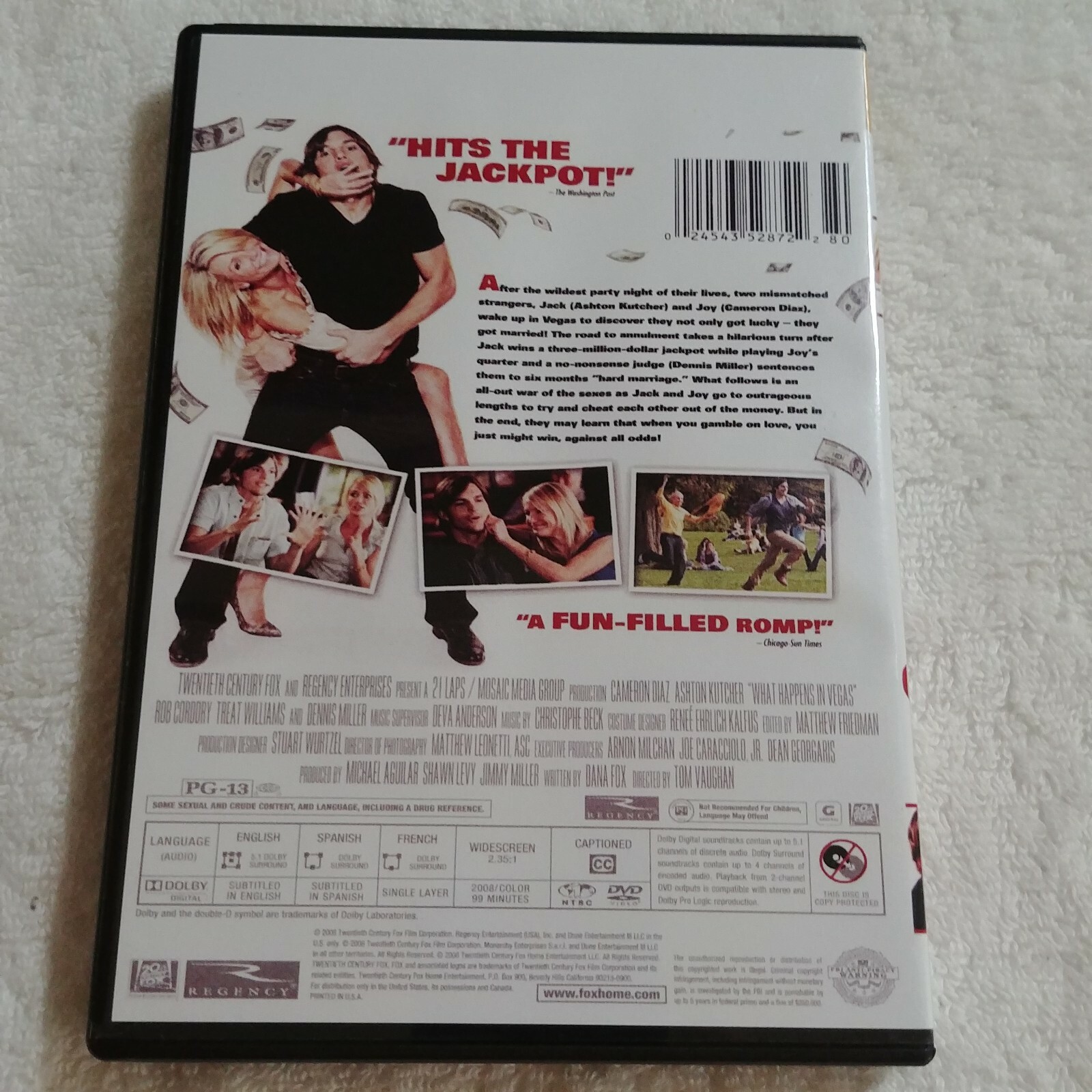 What Happens in Vegas (DVD, 2008, PG-13, Widescreen, 99 minutes)