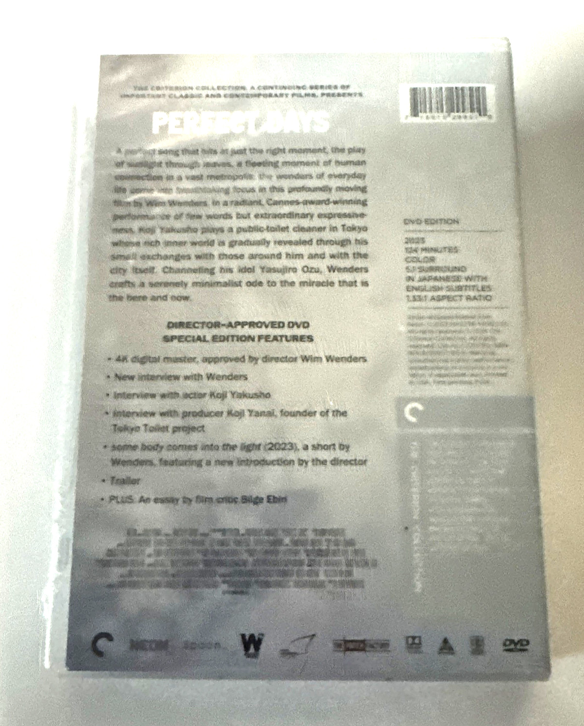 Perfect Days (DVD, Criterion 2024) W. Wenders (dir.) first printing 2024 NEW