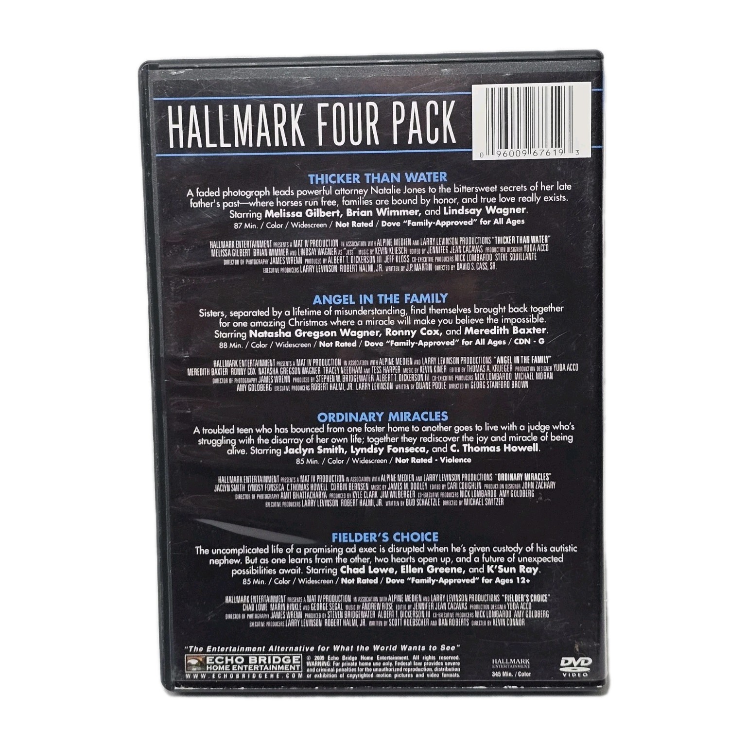 Hallmark Entertainment Collector’s Set 4 Films Dvd 2009 Angel In Family Ordinary