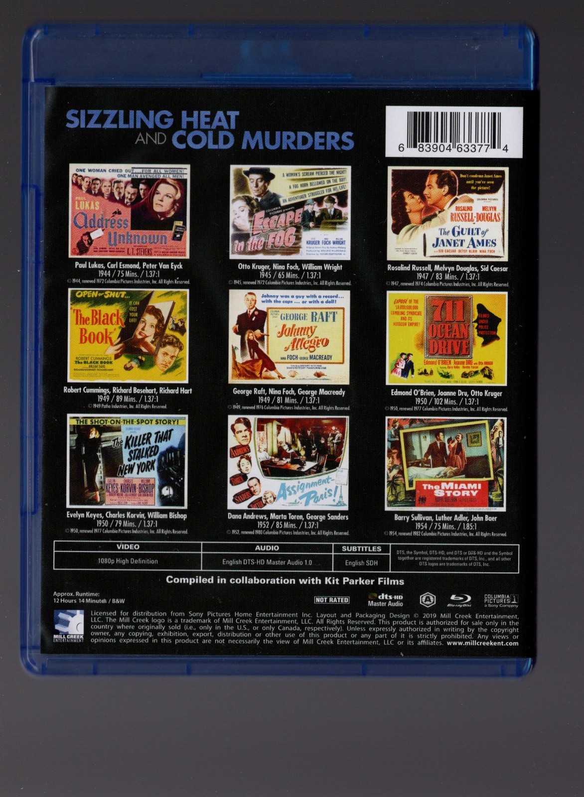 Noir Archive Vol 1 (Blu-ray, 1944-1954, 3-Disc Set) 9-Film Collection, LIKE NEW
