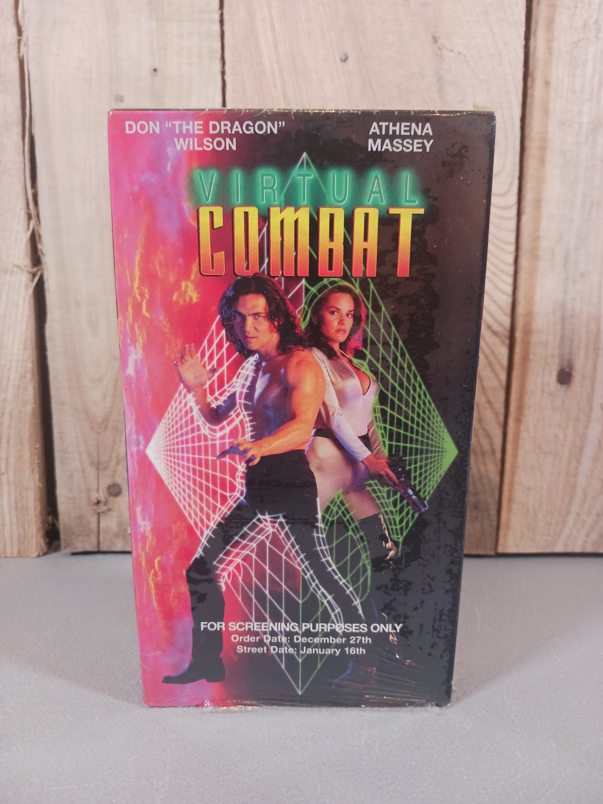 Virtual Combat VHS Don Dragon Wilson Athena Massey Michael Bernardo 1995 TESTED