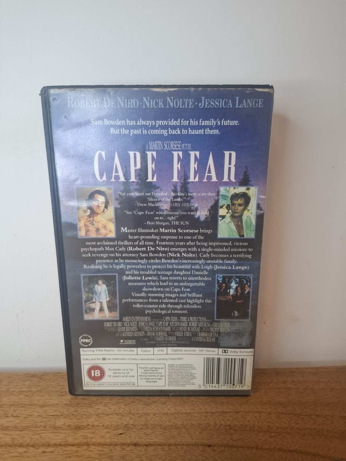 CAPE FEAR (1991) – VHS Video – Ex-Rental BIG BOX Version – CIC VIDEO – UK / PAL.