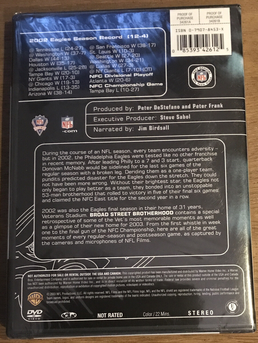Philadelphia Eagles 2002 Official NFL Team Video (DVD, 2003) ⭐NEW/SEALED⭐