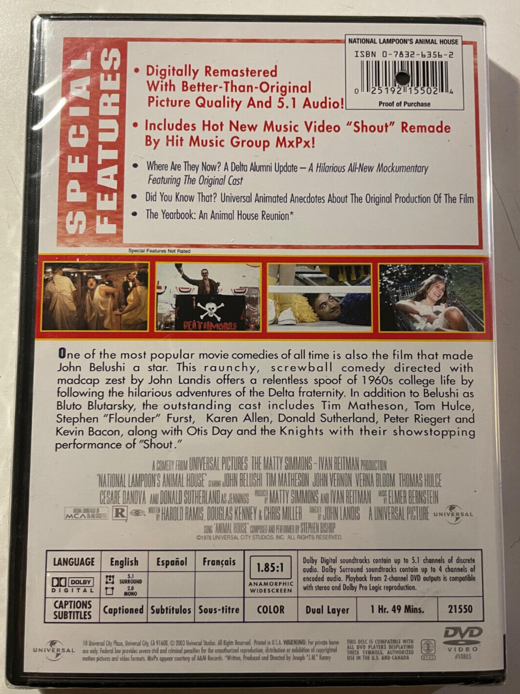 RARE SEALED Animal House DVD + PERSONAL NOTE WRITTEN AND SIGNED BY JOHN LANDIS