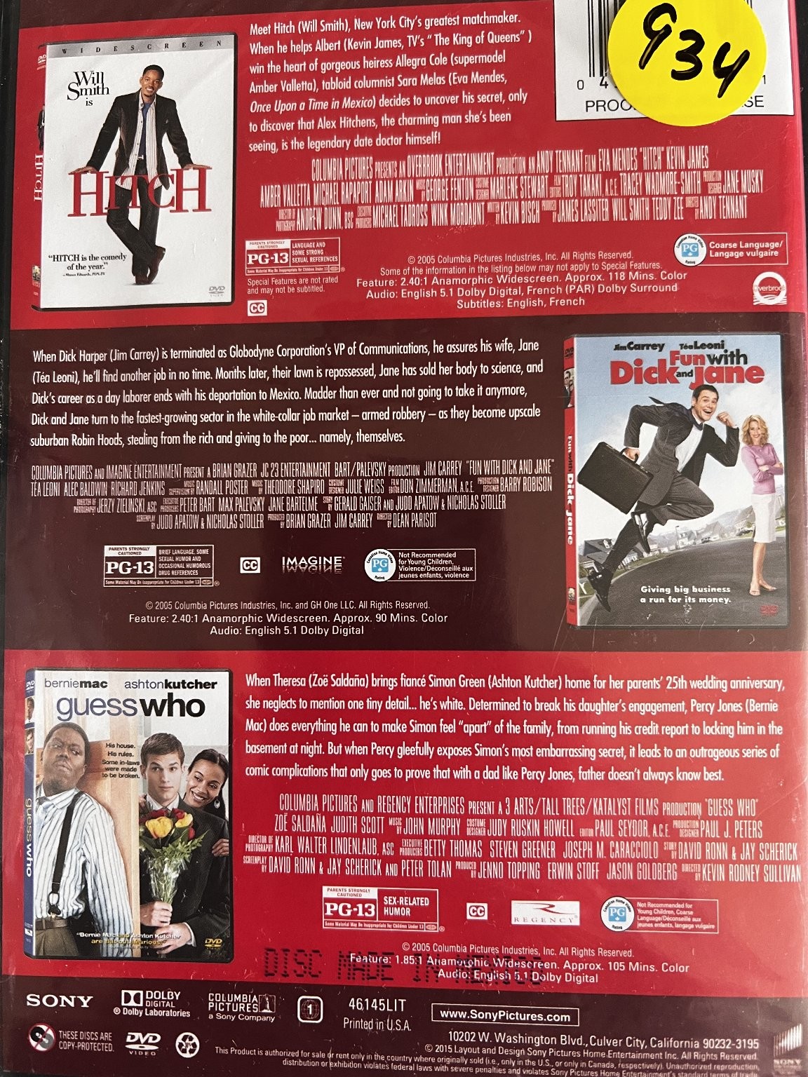 Laugh Out Loud 3-Movie Collection DVD 2005 Will Smith Jim Carrey Bernie Mac NEW
