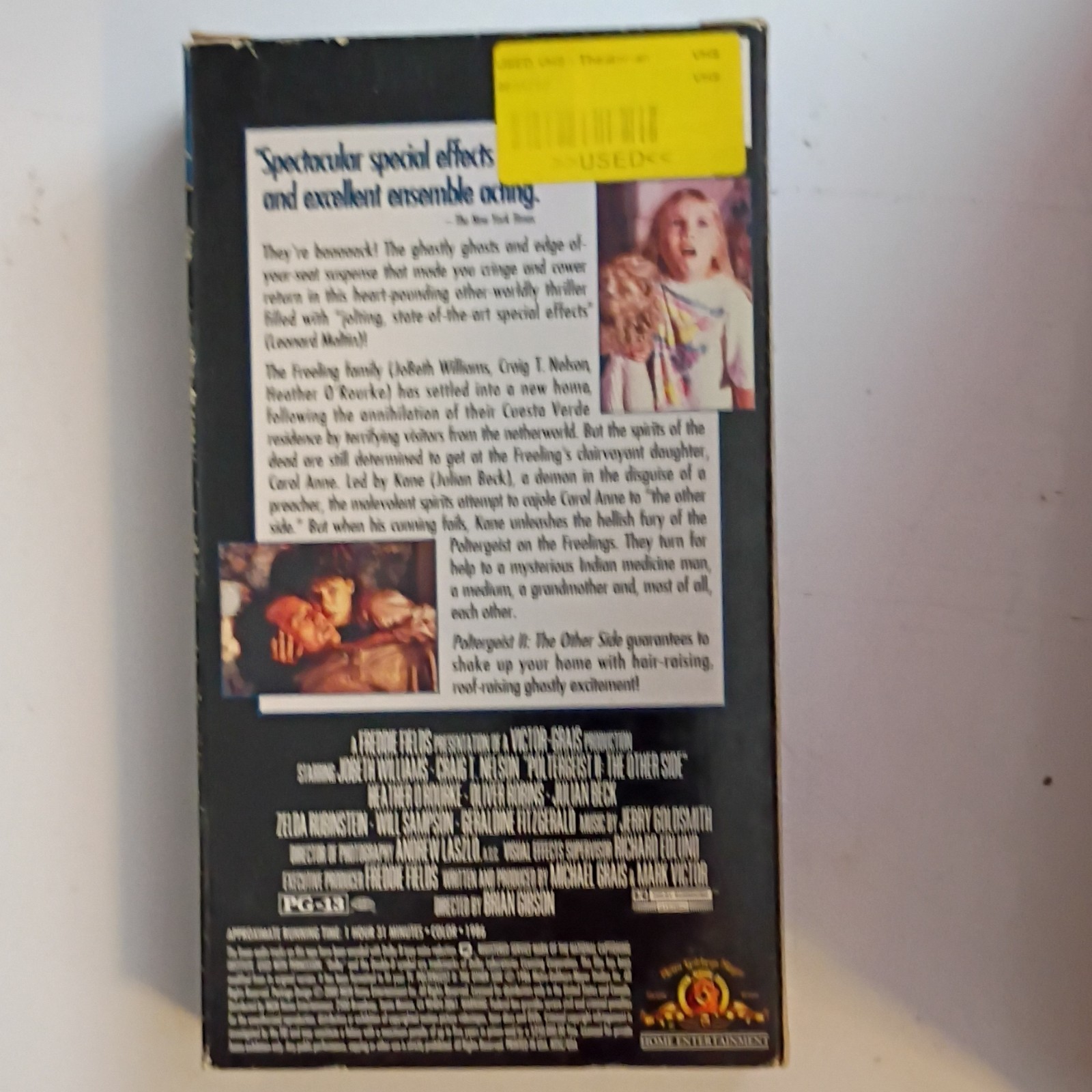 MGM Home Entertainment Poltergeist II VHS NTSC Horror PG-13 Brian Gibson JoBeth…