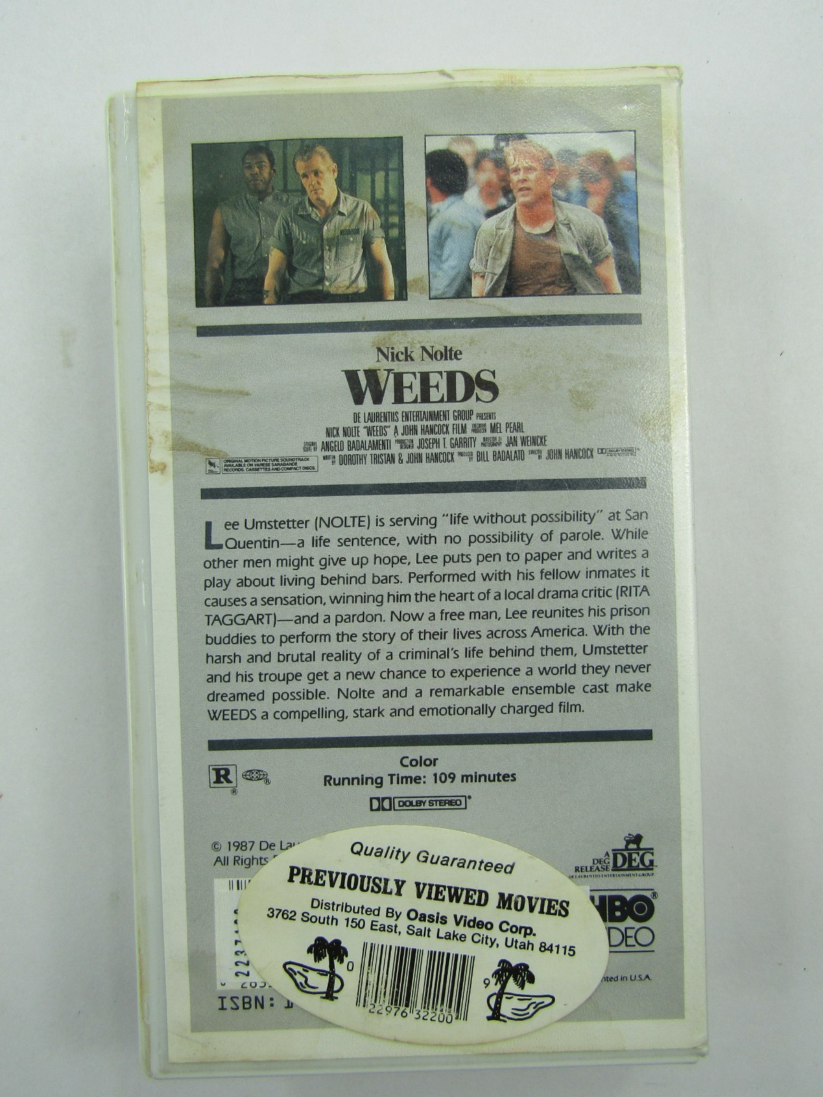 VTG Weeds VHS Hard Case Nick Nolte HBO Video 1987 Drama Cult