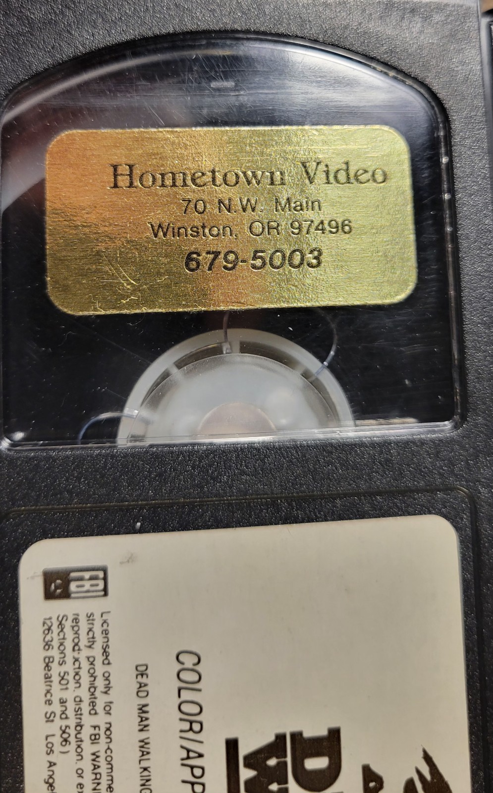 Dead Man Walking VHS 1988 Republic Pictures Wings Hauser Jeffrey Combs Rare