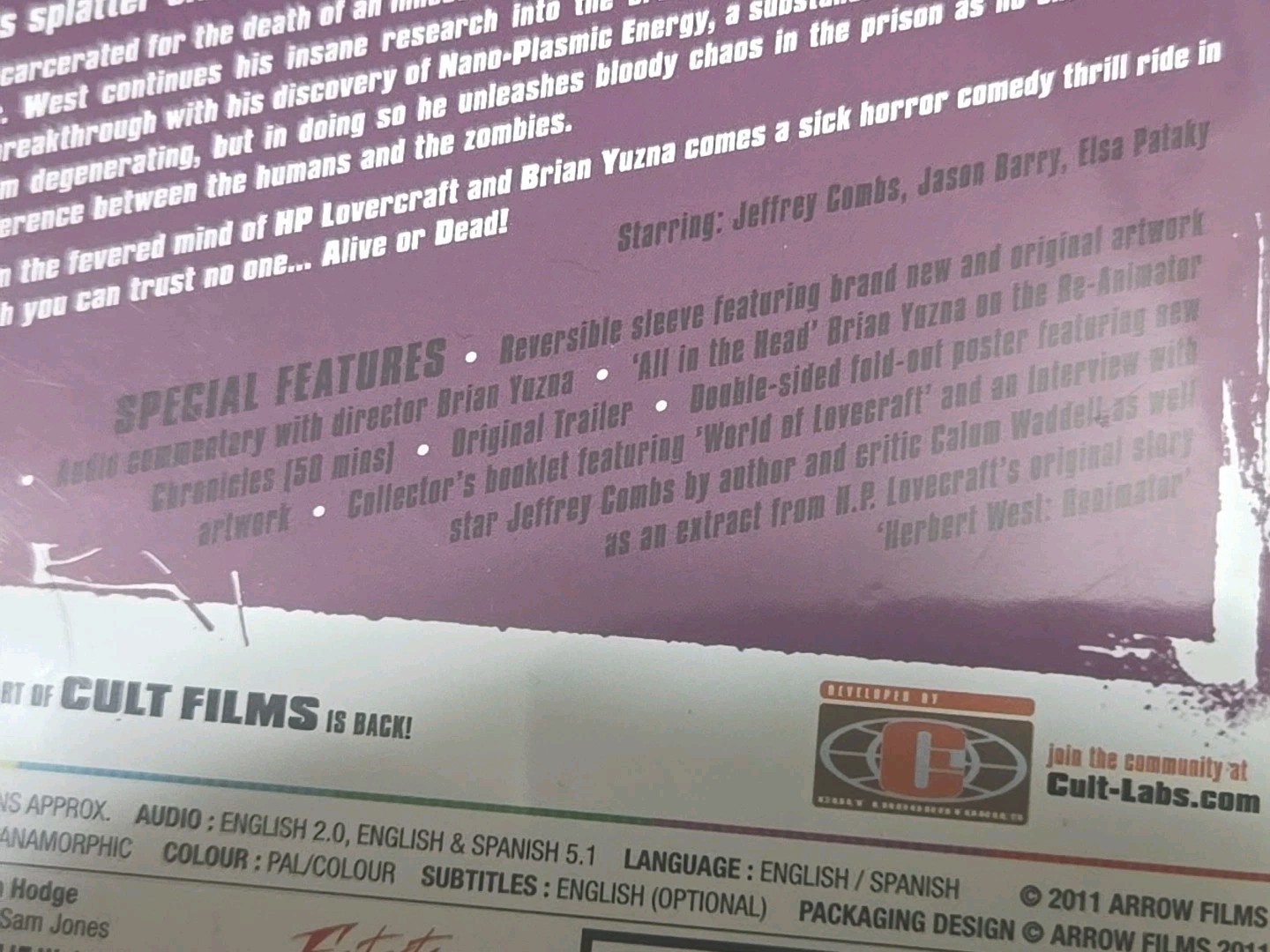BEYOND RE-ANIMATOR Brian Yuzna Jeffrey Combs ARROW VIDEO IMPORT PAL DVD VERYGOOD