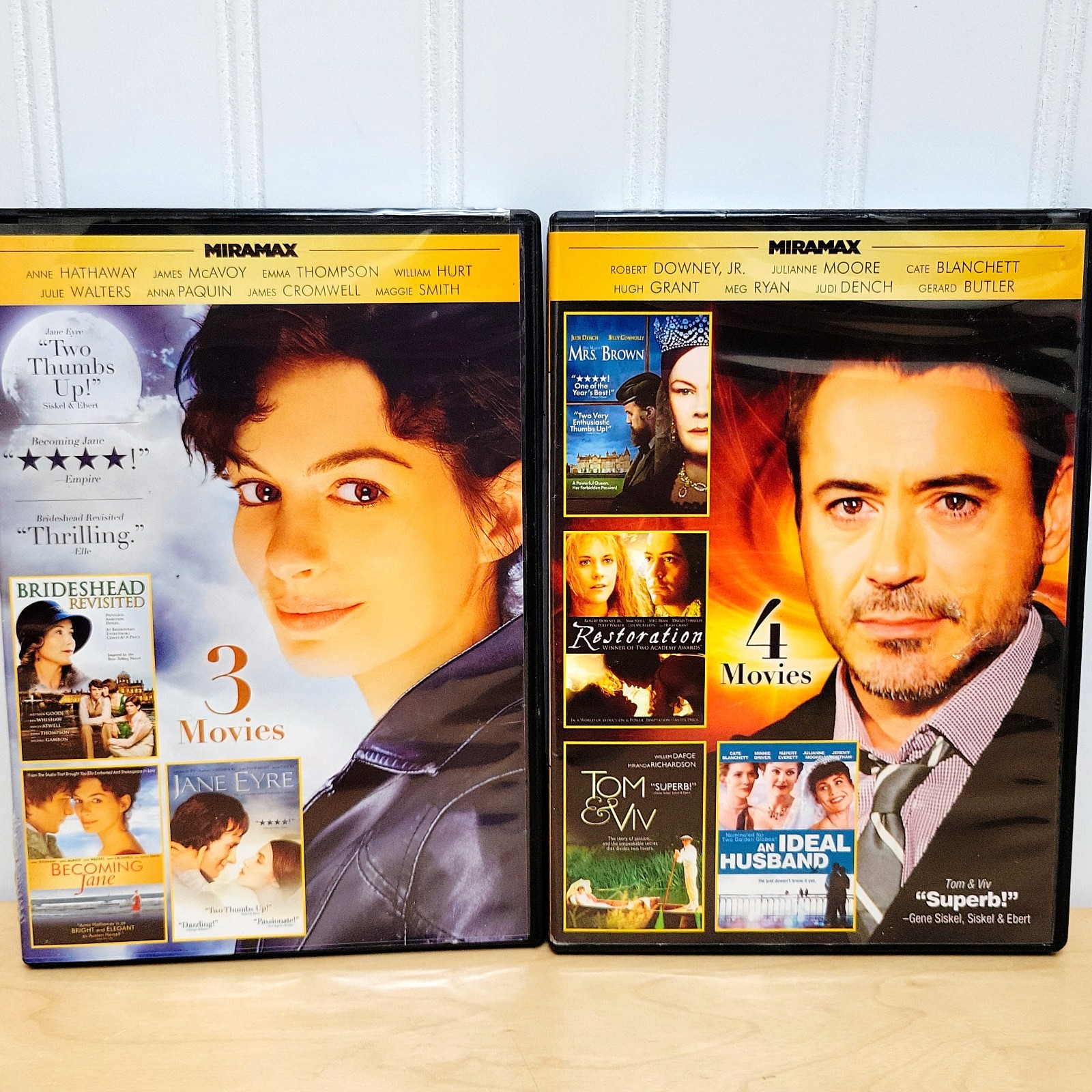 British Romantic Comedy Drama DVD Set Robert Downey Anne Hathaway Hugh Grant