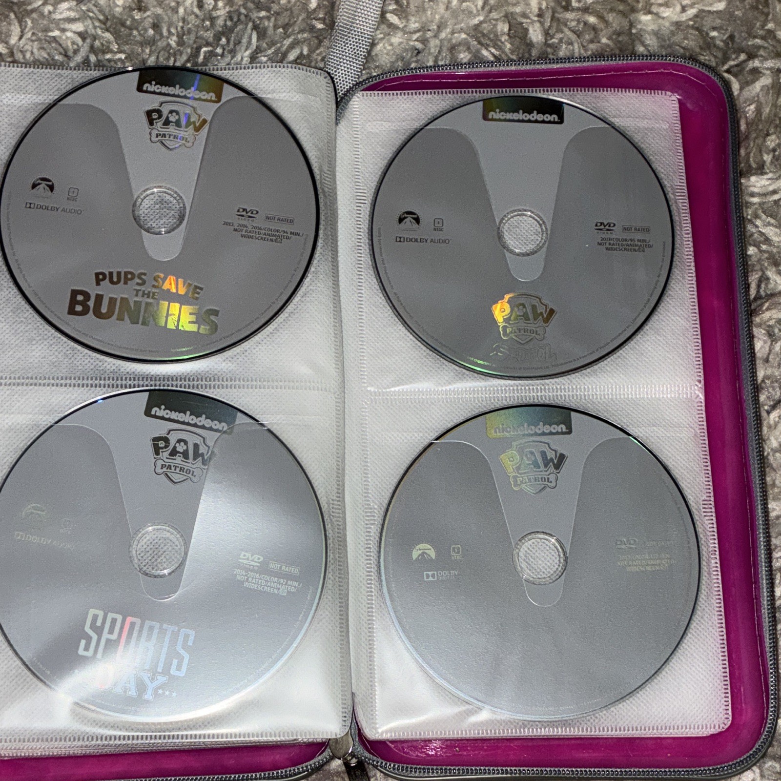 60+ Disney Mixed Lot DVDs & Blu-rays in Pink Zipper Binder Case