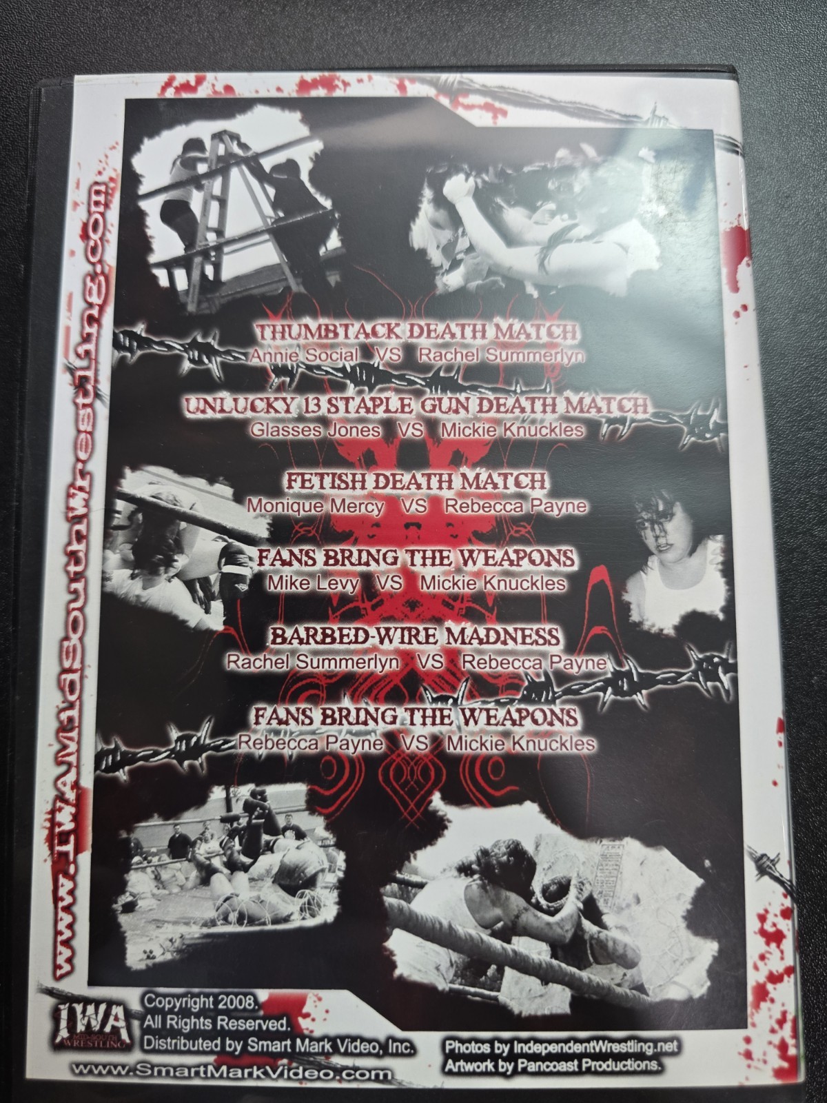 IWA Queen of the Deathmatch Tournament DVD 2008 Mike Levy Incident Mid South