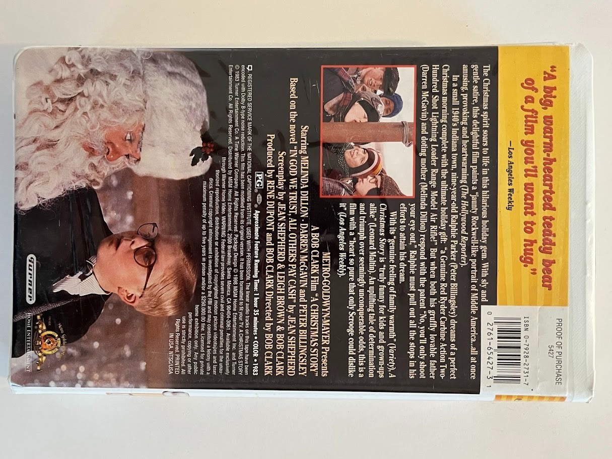 A Christmas Story (NEW SEALED VHS, 1995 Clam Shell Case) Alternate Cover Art