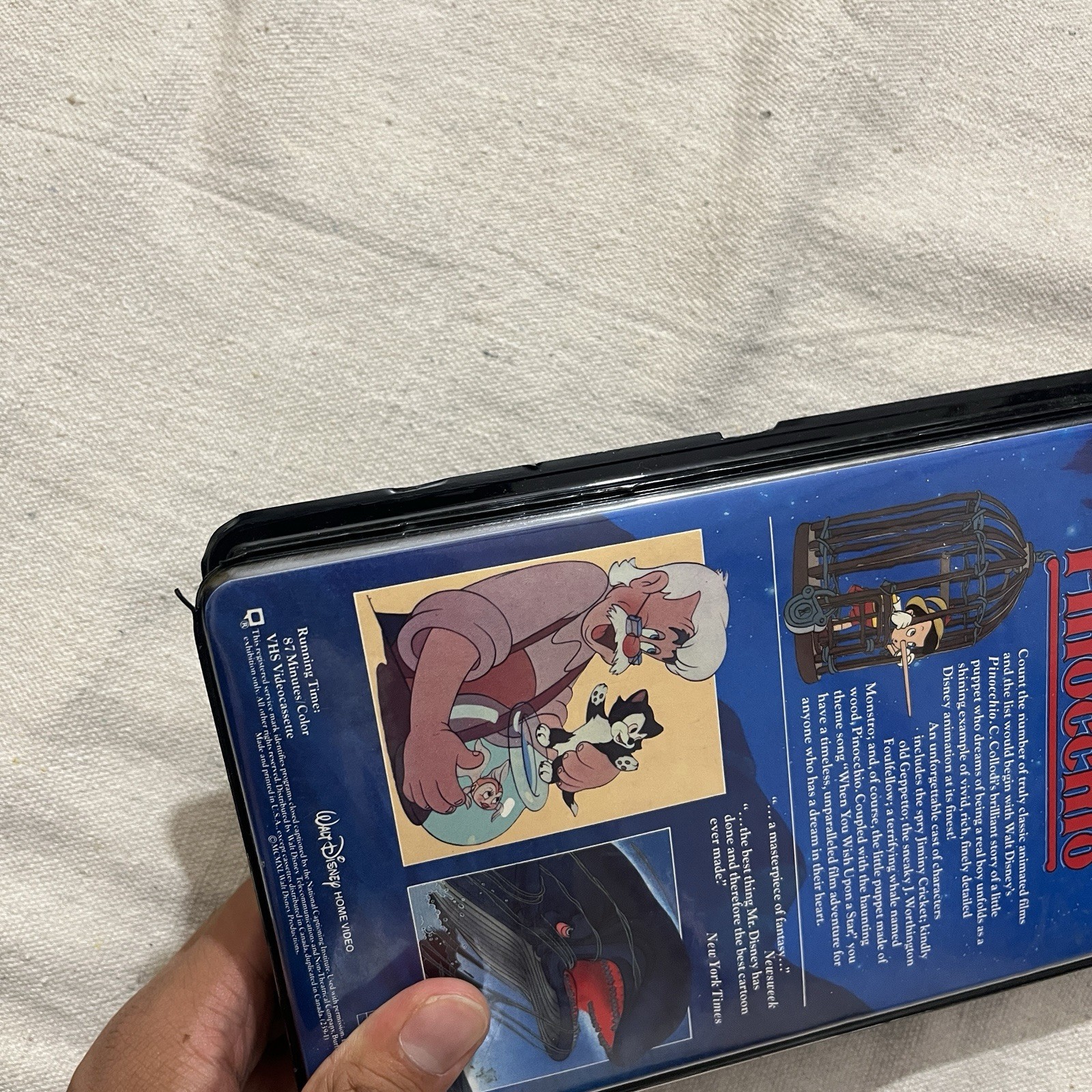 Walt Disney’s Pinocchio The Classics Black Clamshell VHS Tape