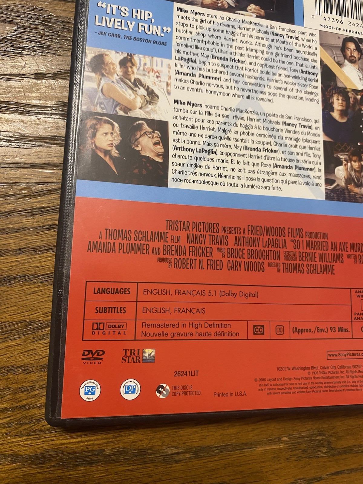 So I Married an Axe Murderer (DVD, 1993 Canadian) Mike Myers Nancy Travis Rare
