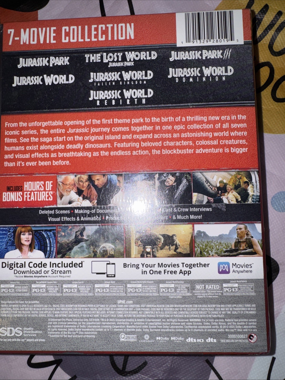 Jurassic World 7-Movie Collection – Blu-ray + Digital Blu-ray NEW