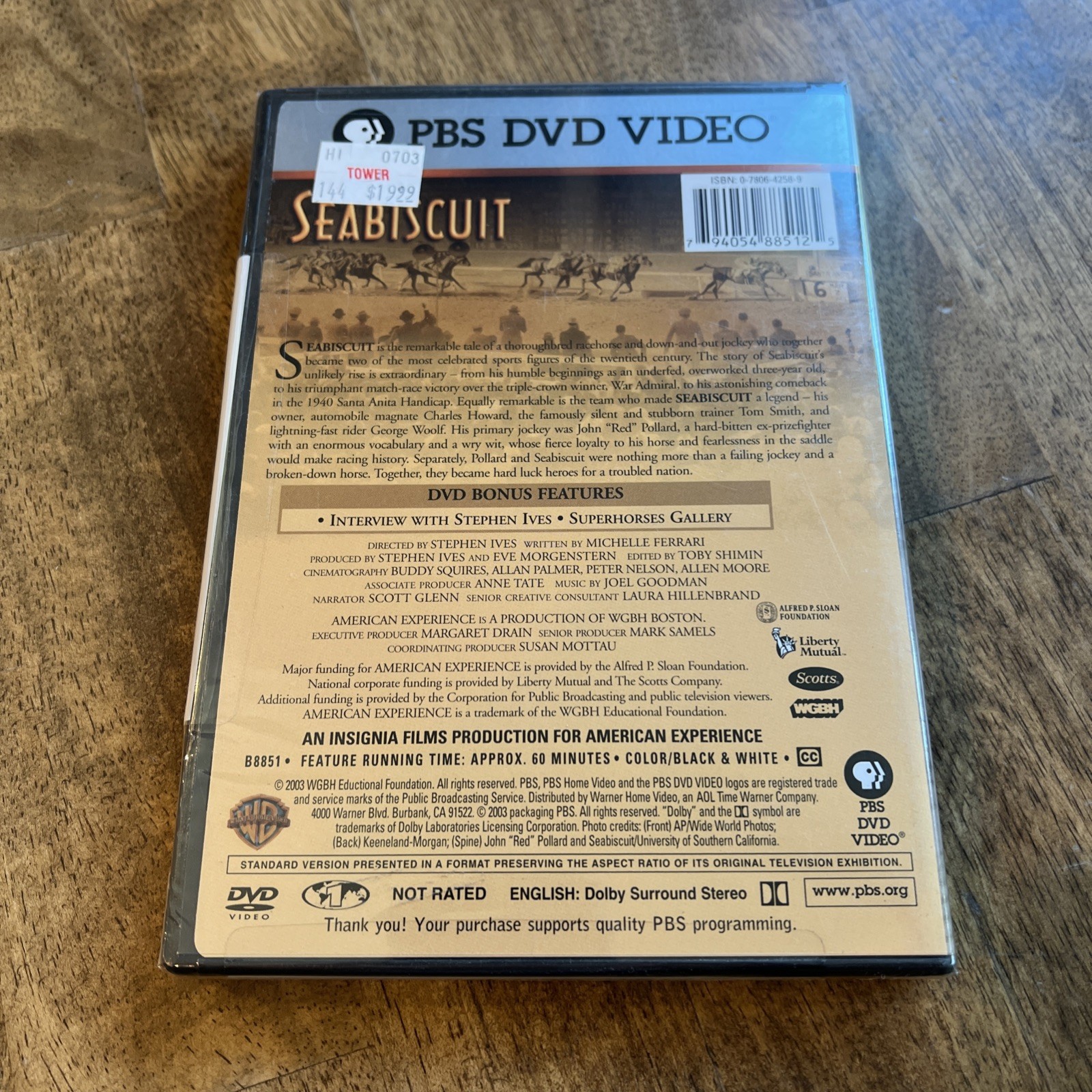 Seabiscuit DVD (2003, PBS Home Video) NEW / SEALED – FREE SAME DAY SHIPPING