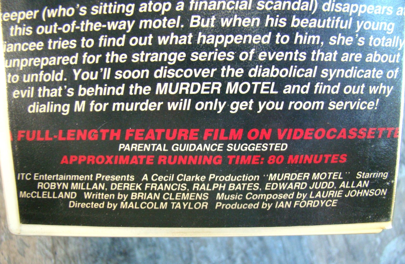 Murder Motel ~1986 VHS~ Robyn Millan Derek Francis B Movie Cult Classic 🔪📼