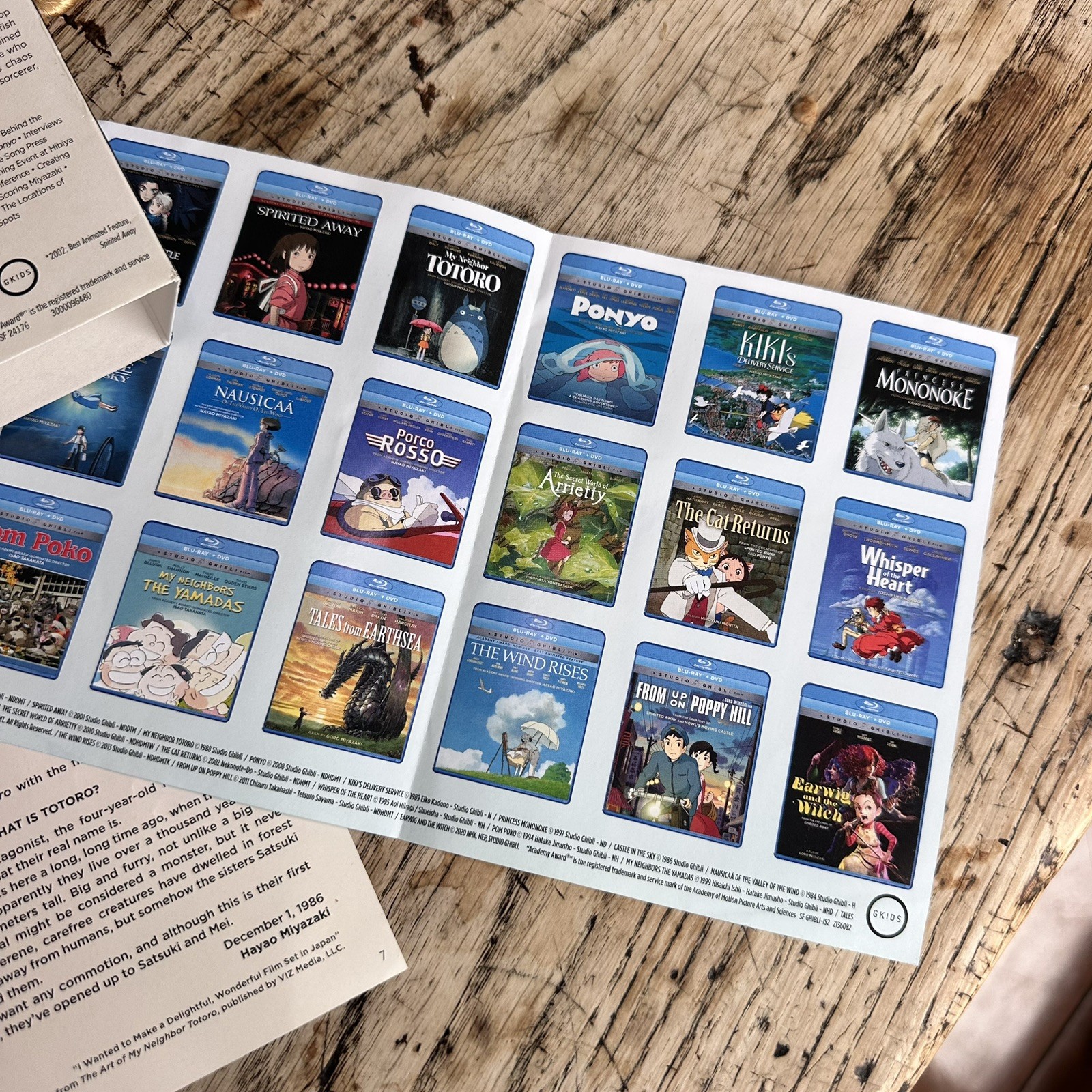 Studio Ghibli Totoro Ponyo Blu-ray Slipcover Booklet Insert ONLY NO Disc NO Case