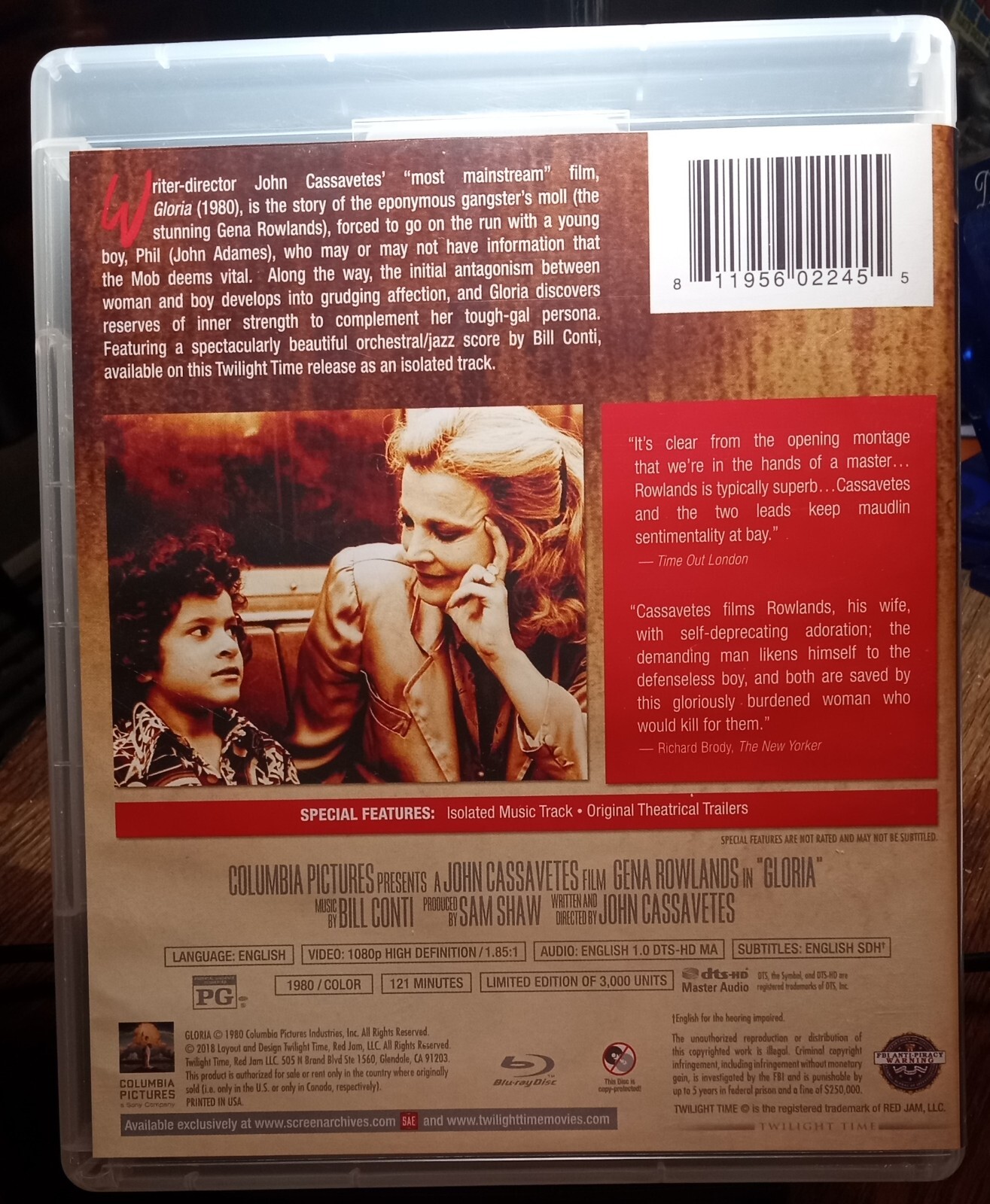 Gloria (Blu-ray, 1980) | Twilight Time Limited Edition OOP