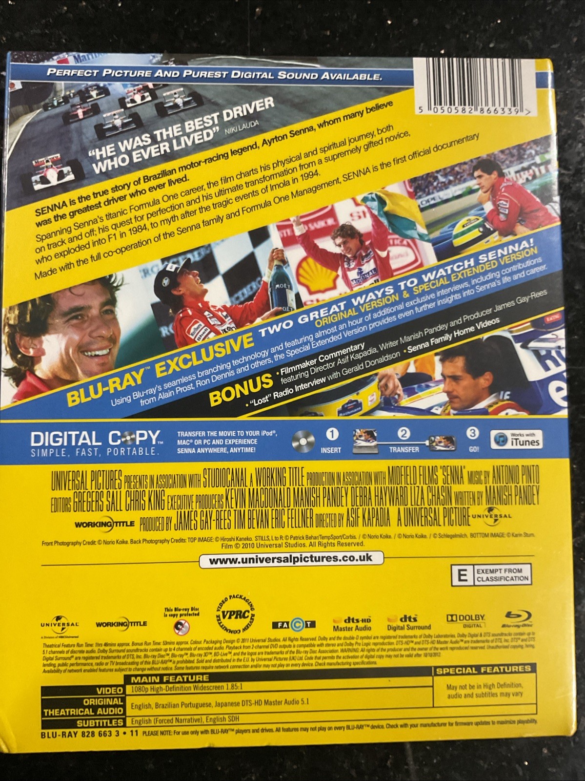 Senna – Triple Play with ‘Making of’ Production Notes (Blu-ray + DVD + Digital C