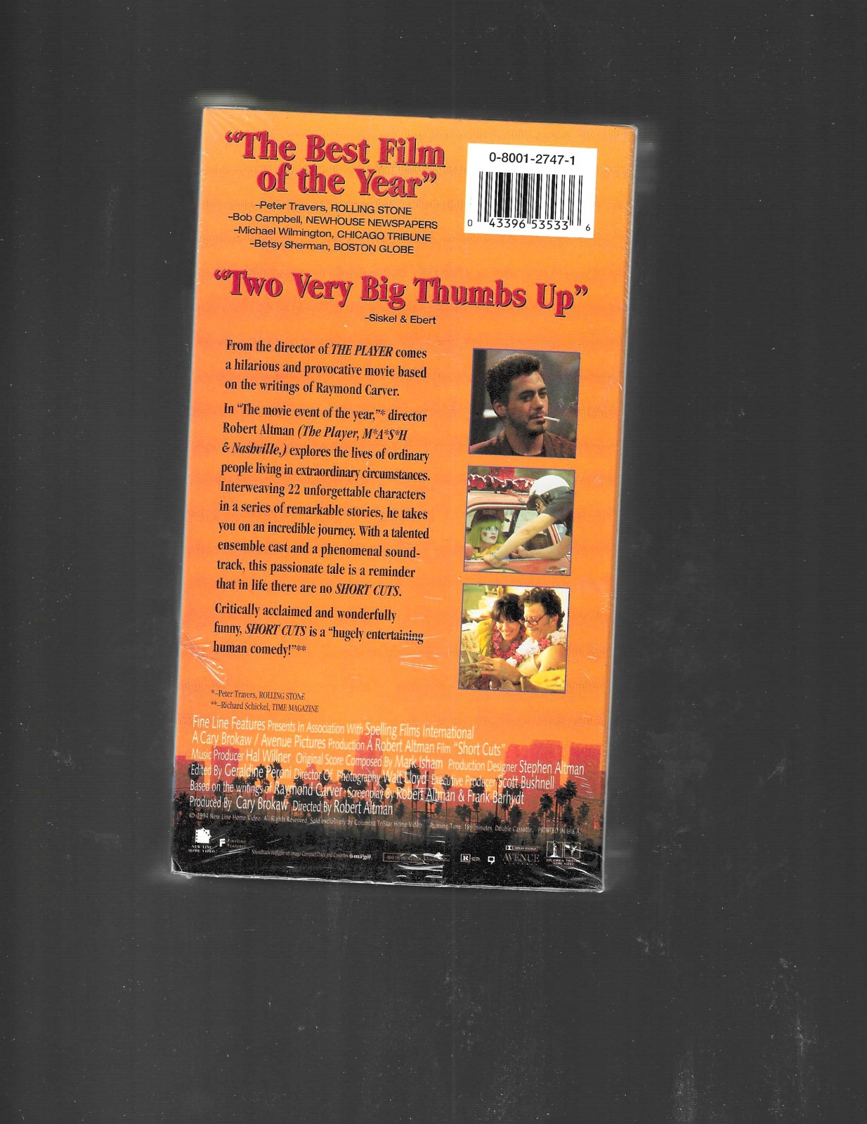 VHS Short Cuts (1994) Vintage Robert Altman/Raymond Carver/ *not a rental*