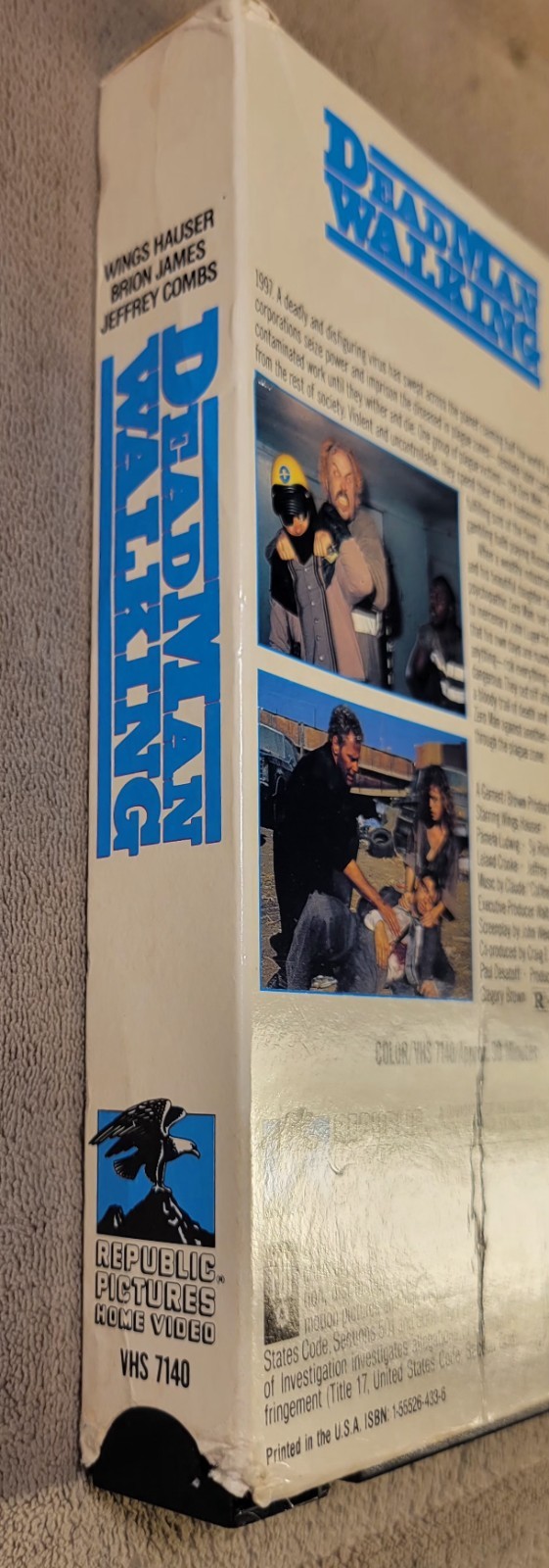 Dead Man Walking VHS 1988 Republic Pictures Wings Hauser Jeffrey Combs Rare