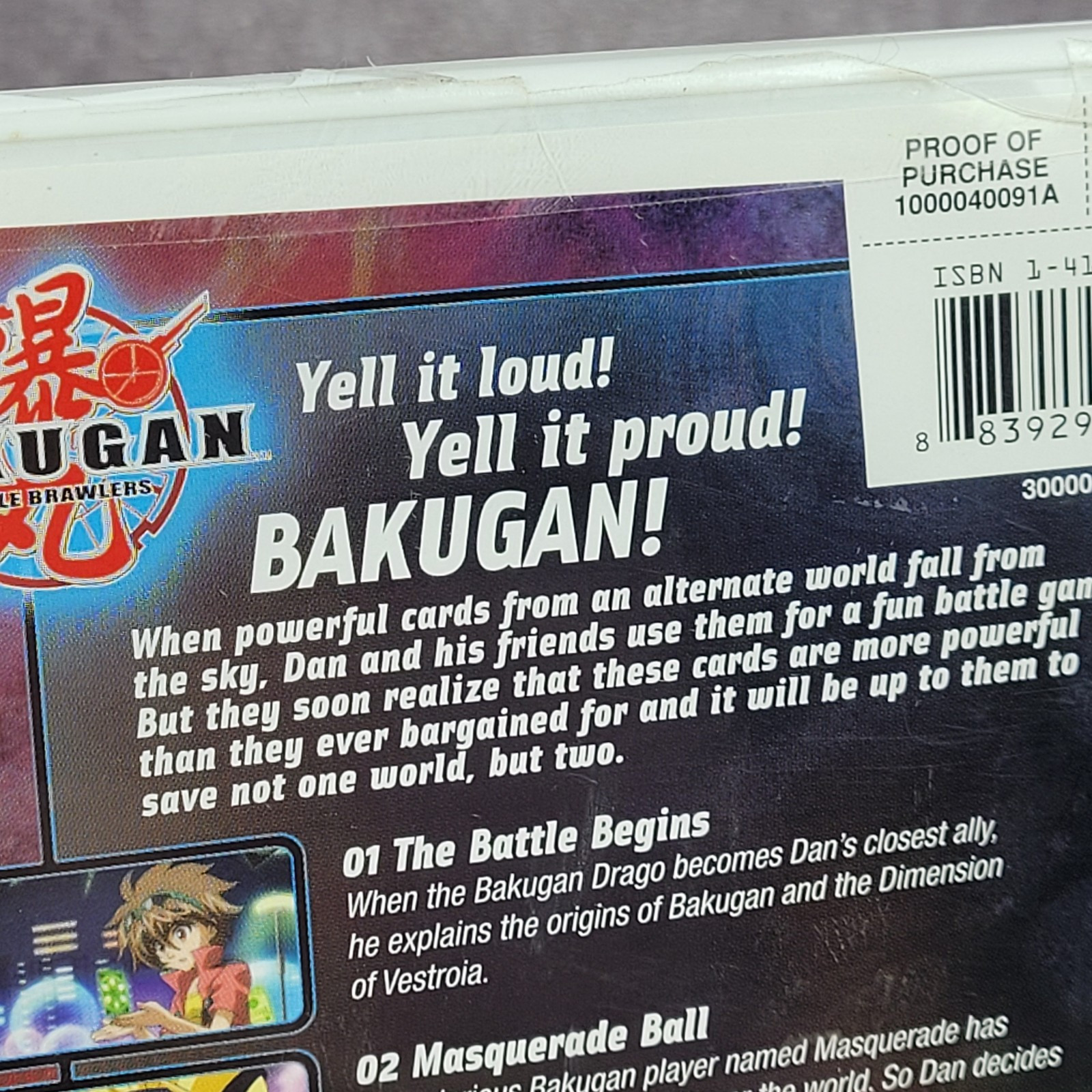 Bakugan 1: Battle Brawlers DVD 2008 Cartoon Network 5 Episodes 111 Minutes