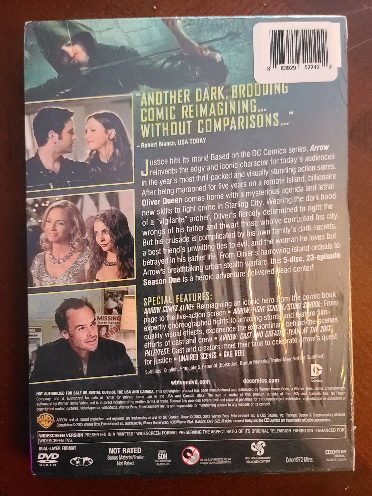 Arrow Season 1 DVD WB network New sealed 5 disc set Stephen Amell Katie Cassidy