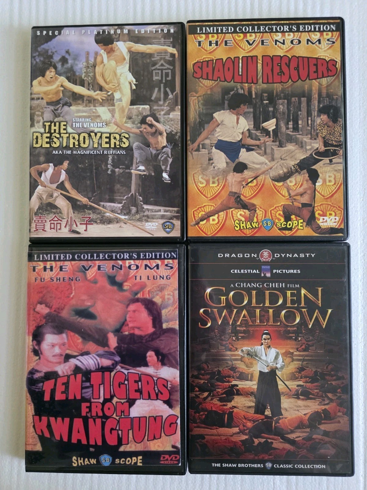 Kung Fu 12 DVD Lot 1970s 18 Bronzeman Clan Feuds Golden Swallow Shaw Brothers