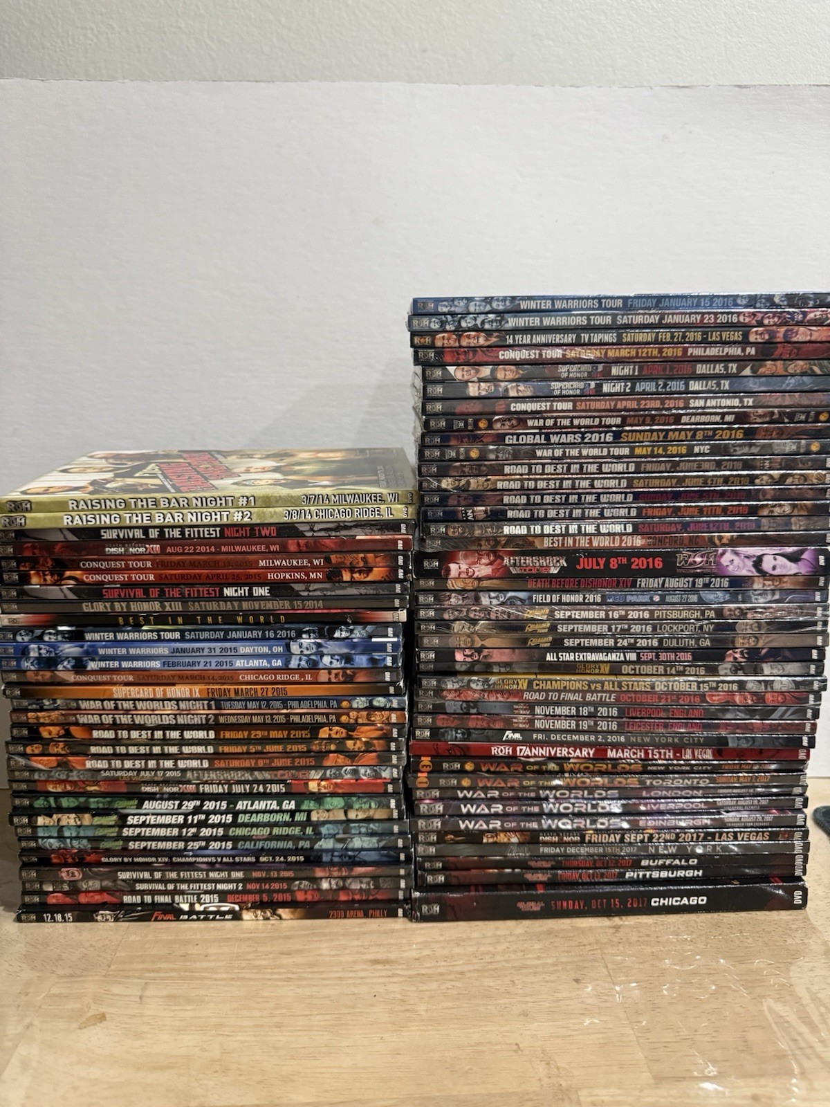 ROH HUGE LOT BUNDLE 70 DVD RING OF HONOR MOST SEALED 2014-2017 NJPW WWE