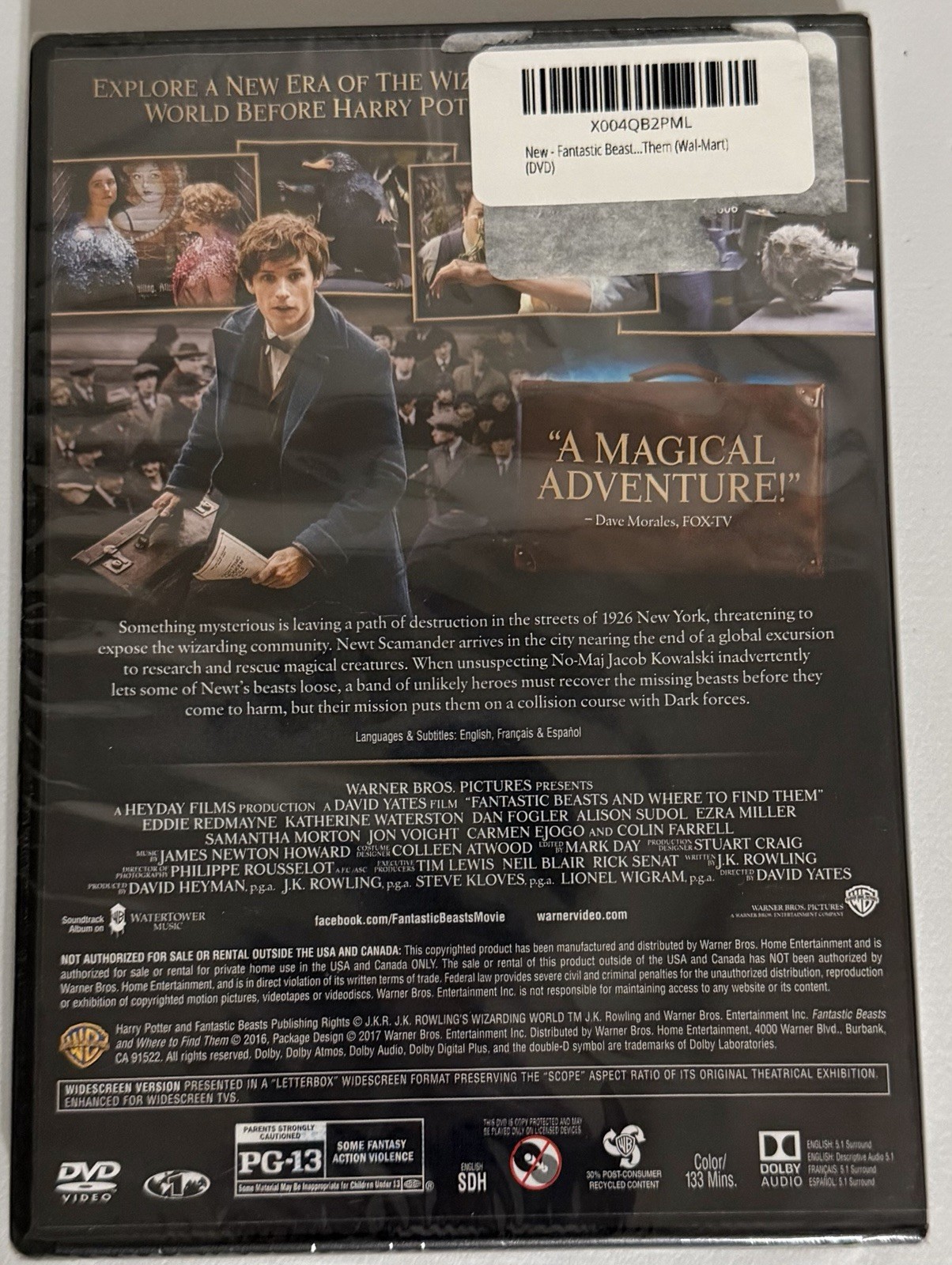 Fantastic Beasts and Where to Find Them Drama Action DVD Film | Eddie Redmayne