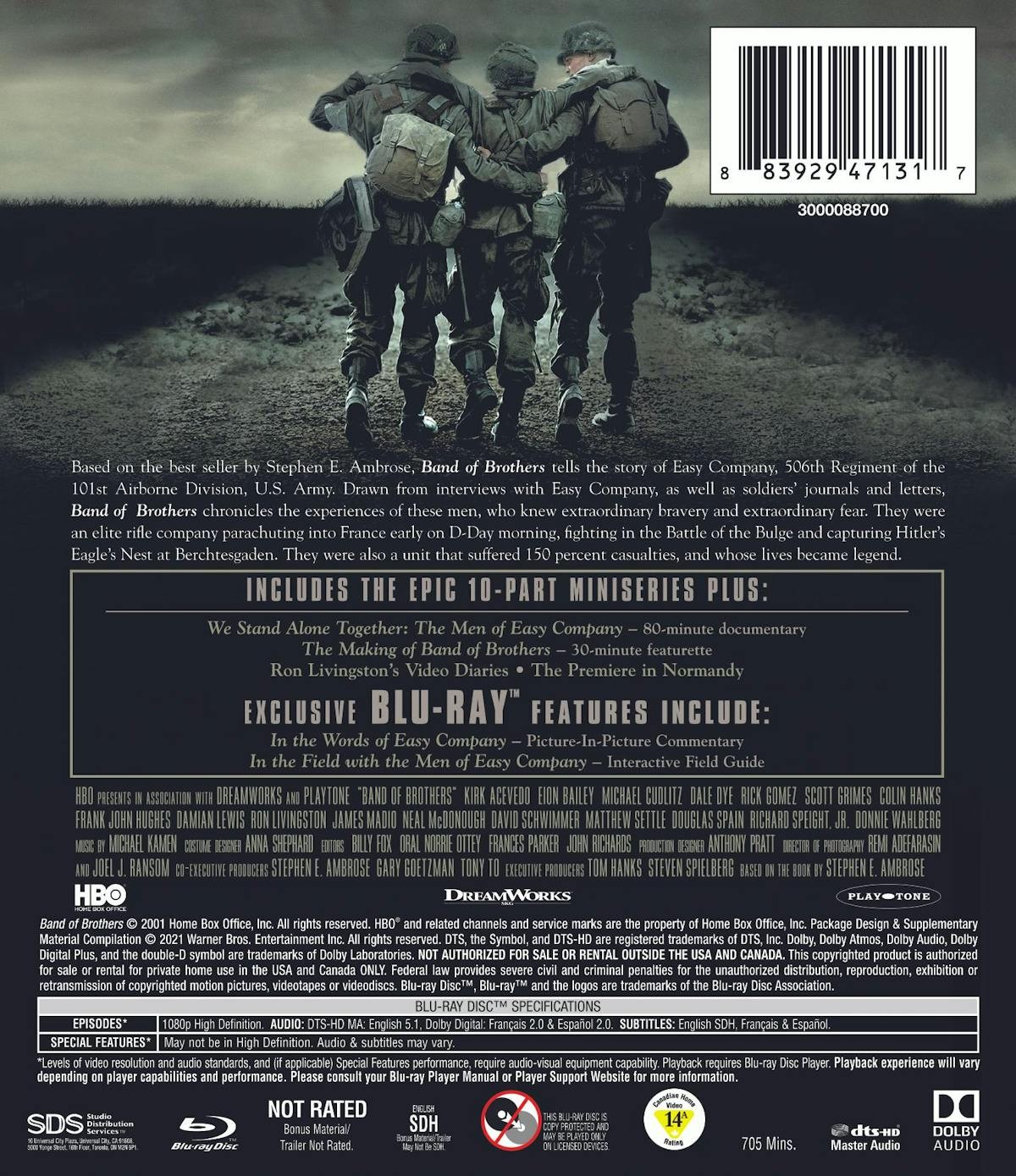 Band of Brothers Blu-ray Colin Hanks NEW