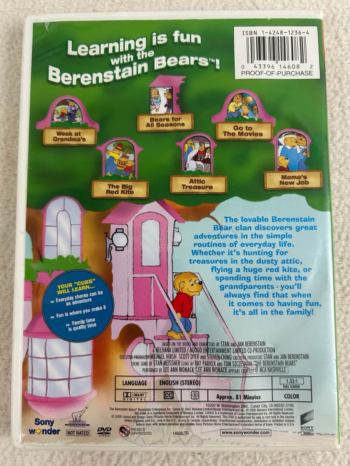 Berenstain Bears DVD Lot of 3 Trick or Treat Fun Family Adventure I Love Brother