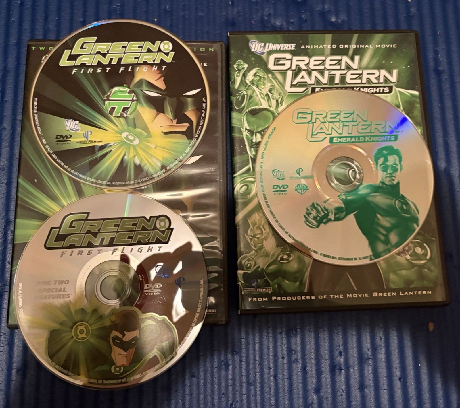 DC Comics DVD Lot: The Dark Knight Trilogy (Batman), Green Lantern, Flash.