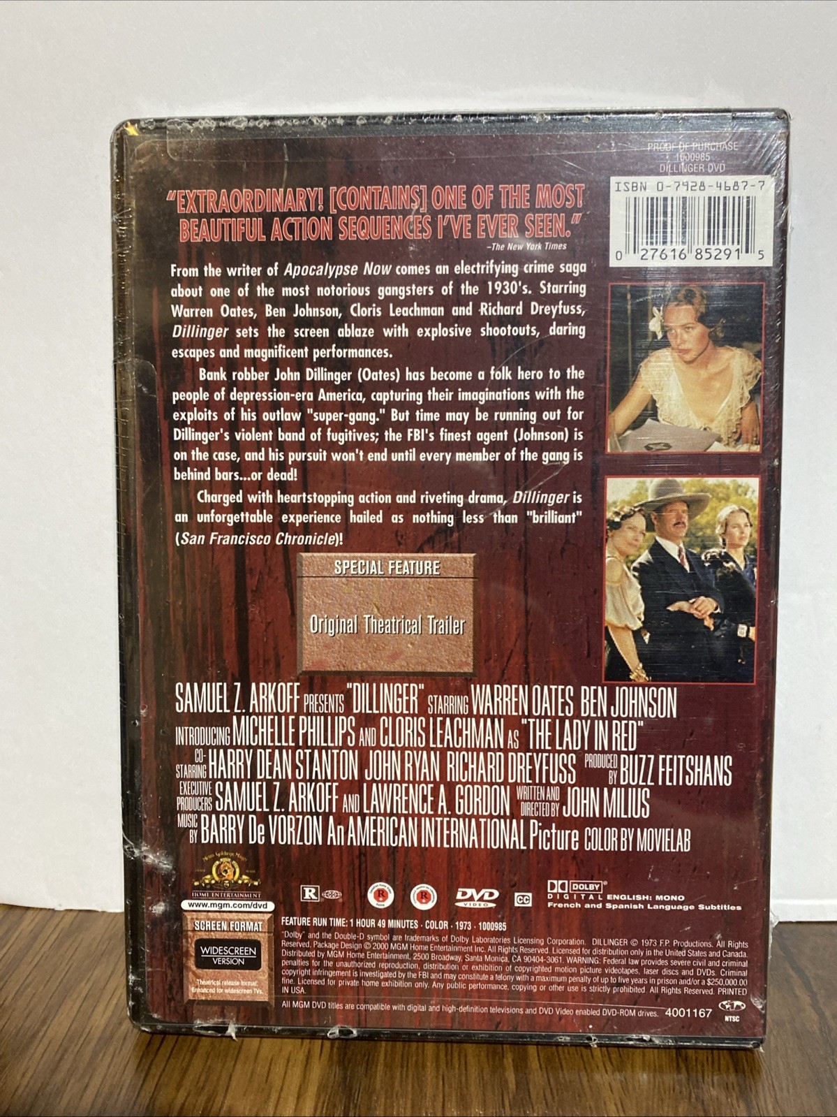 Dillinger DVD 2000 Widescreen Rated: R. (Warren Oates, Ben Johnson)