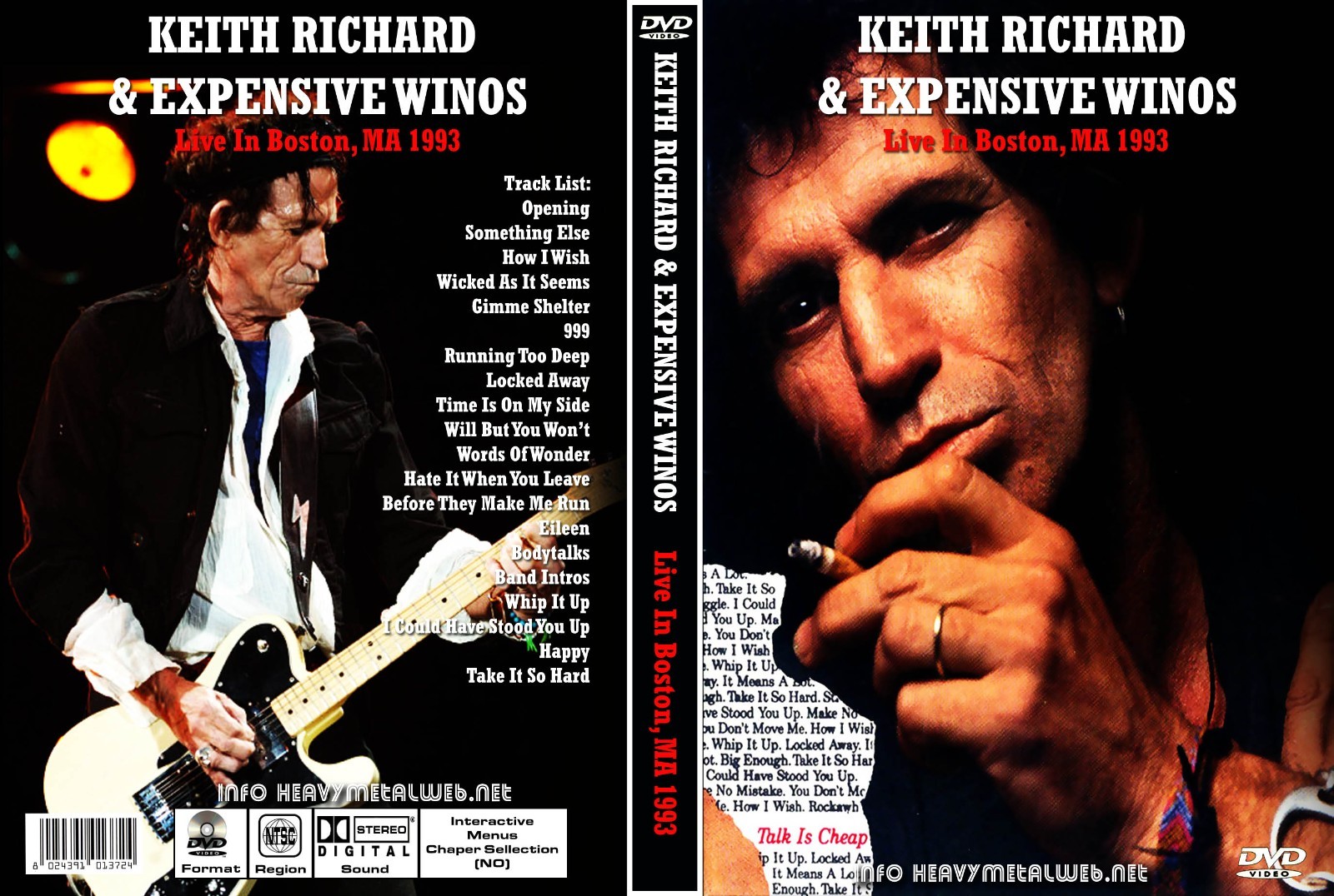 Keith Richards & the X-Pensive Winos 1993 Concert DVD Free Shipping