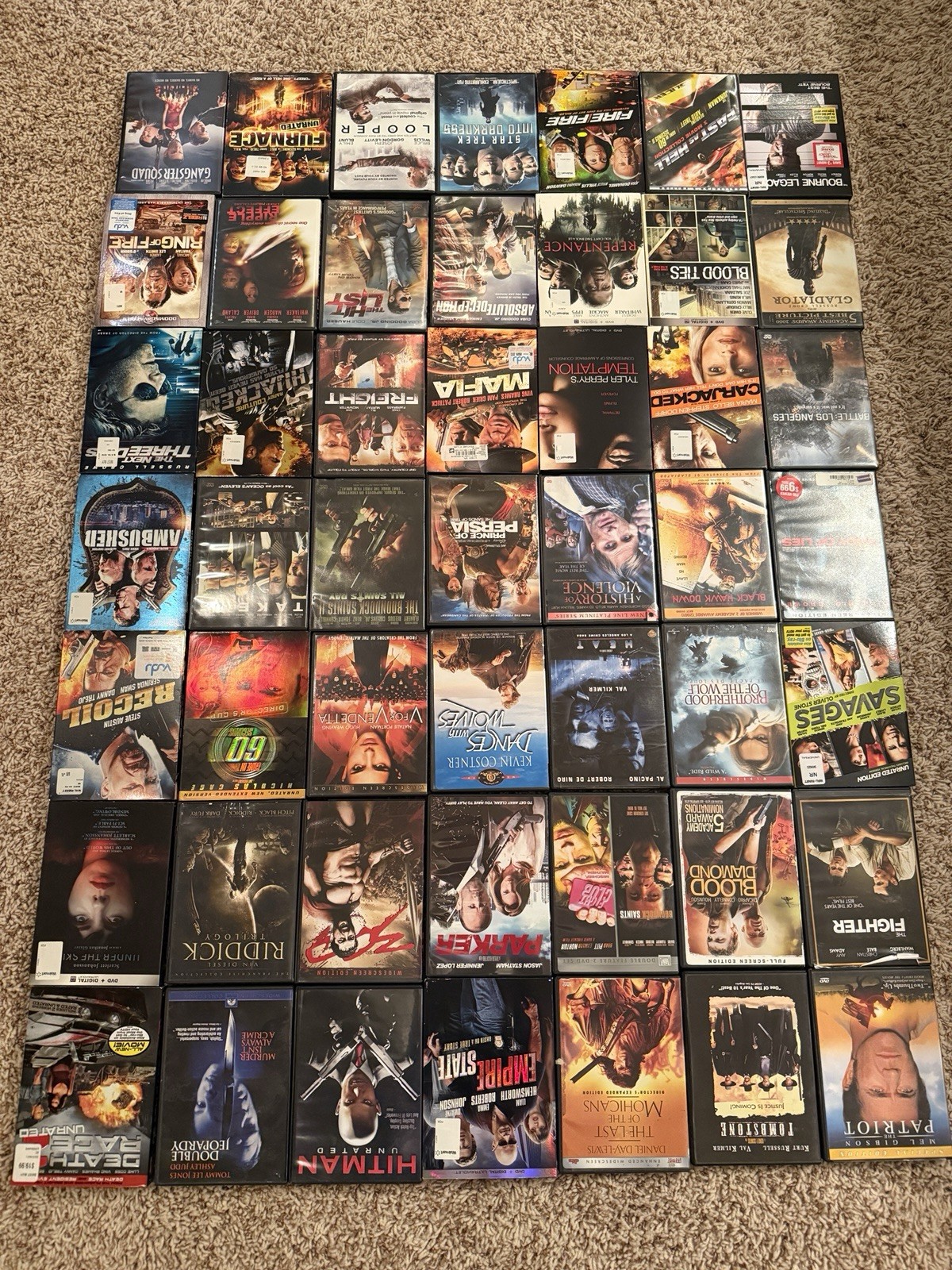 50 DVD Movie Lot Fight Club Boondock Saints 1 & 2 Gladiator 300 Tombstone