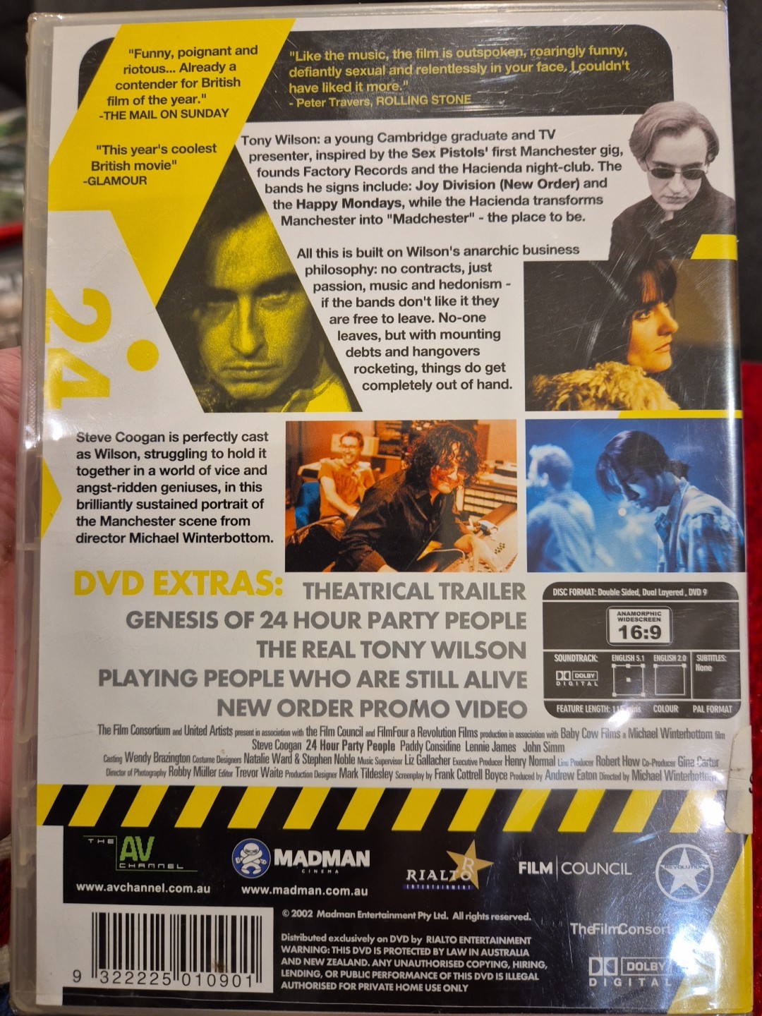 24 HOUR PARTY PEOPLE DVD A MICHAEL WINTERBOTTOM FILM STEVE COOGAN & LENNIE JAMES