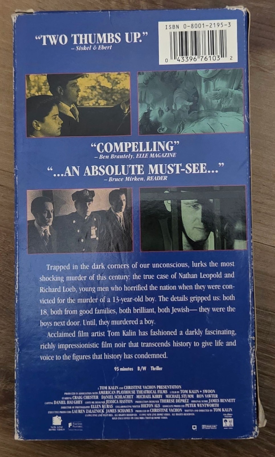 Swoon Videotape 1992 Tom Kalin New Line Home Video VHS Vintage Movie