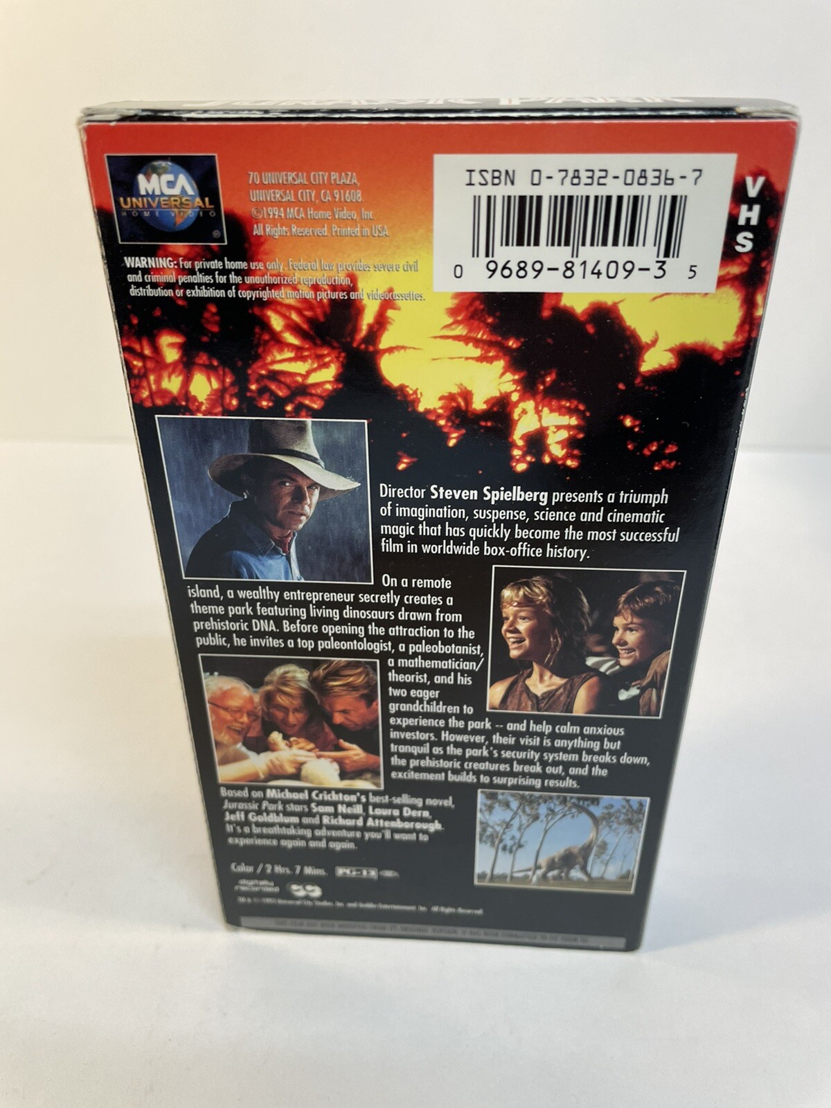 Jurrassic Park (VHS 1993) Steven Spielberg Sam Neill Wayne Knight