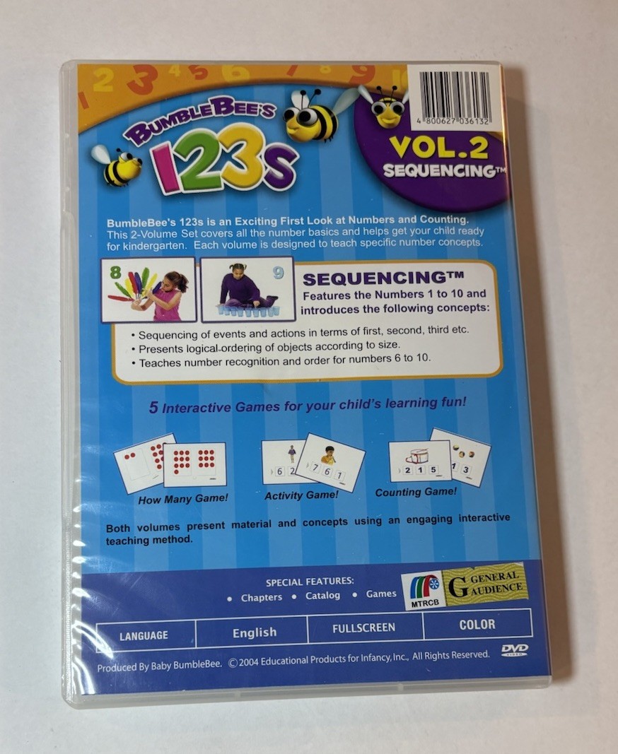Bumblebee Kids BumbleBees 123s Vol 2 Sequencing DVD – Unspecified Region