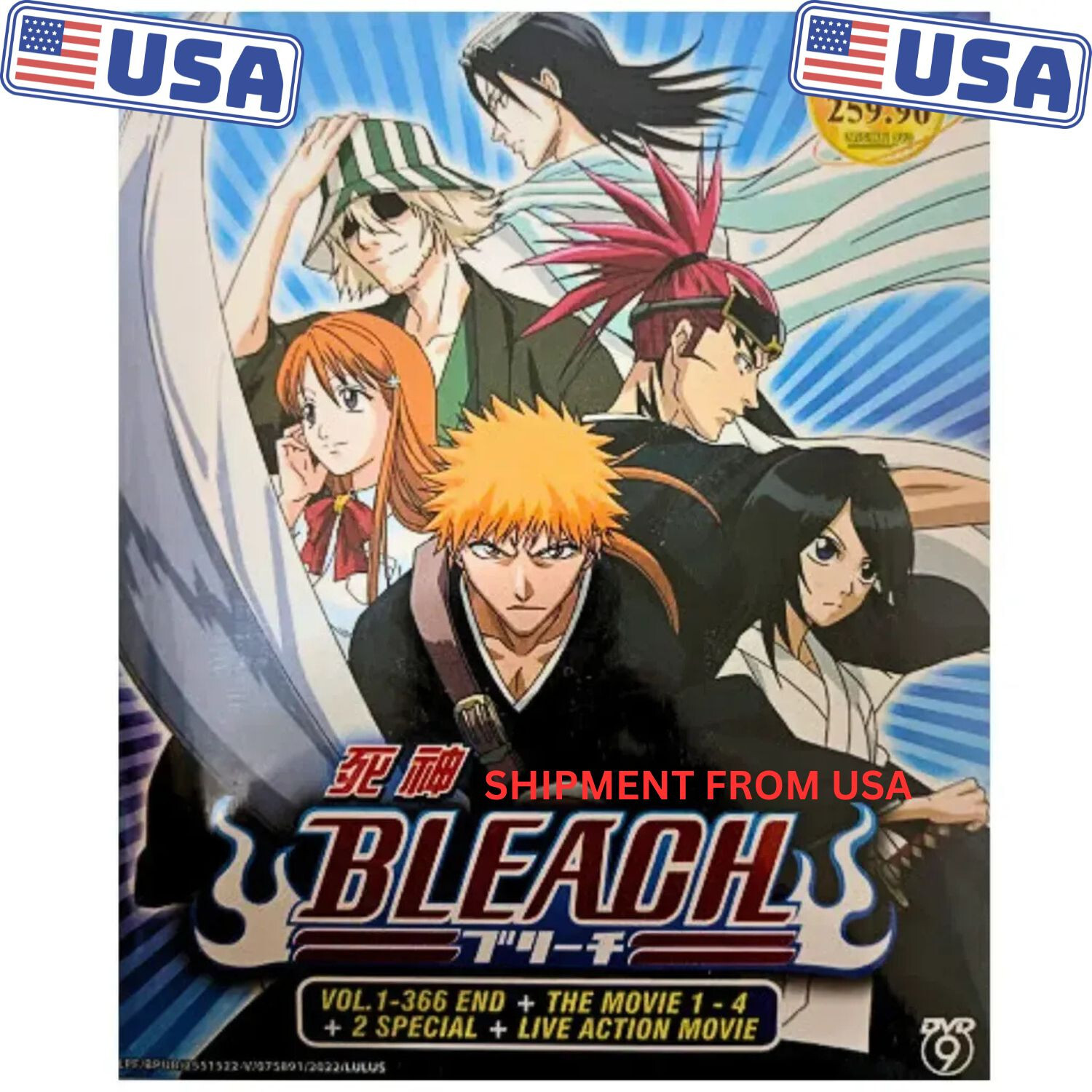 Bleach Complete (Vol.1-366 END + 4 Movies + 2SP) Anime DVD Free ship from USA