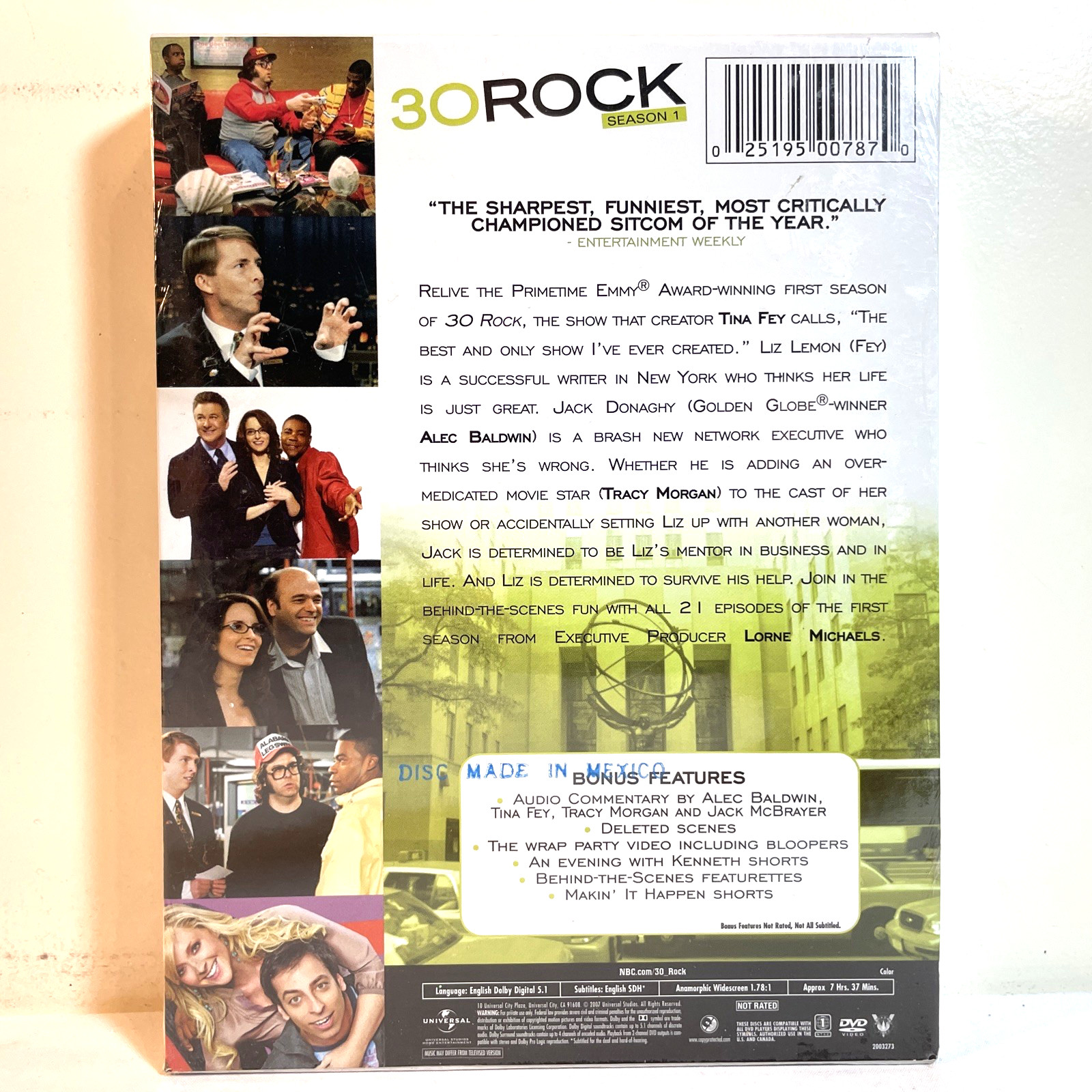 30 ROCK: SEASON 1 (2006) DVD Tina Fey, Alec Baldwin – Satire Sitcom Comedy NEW