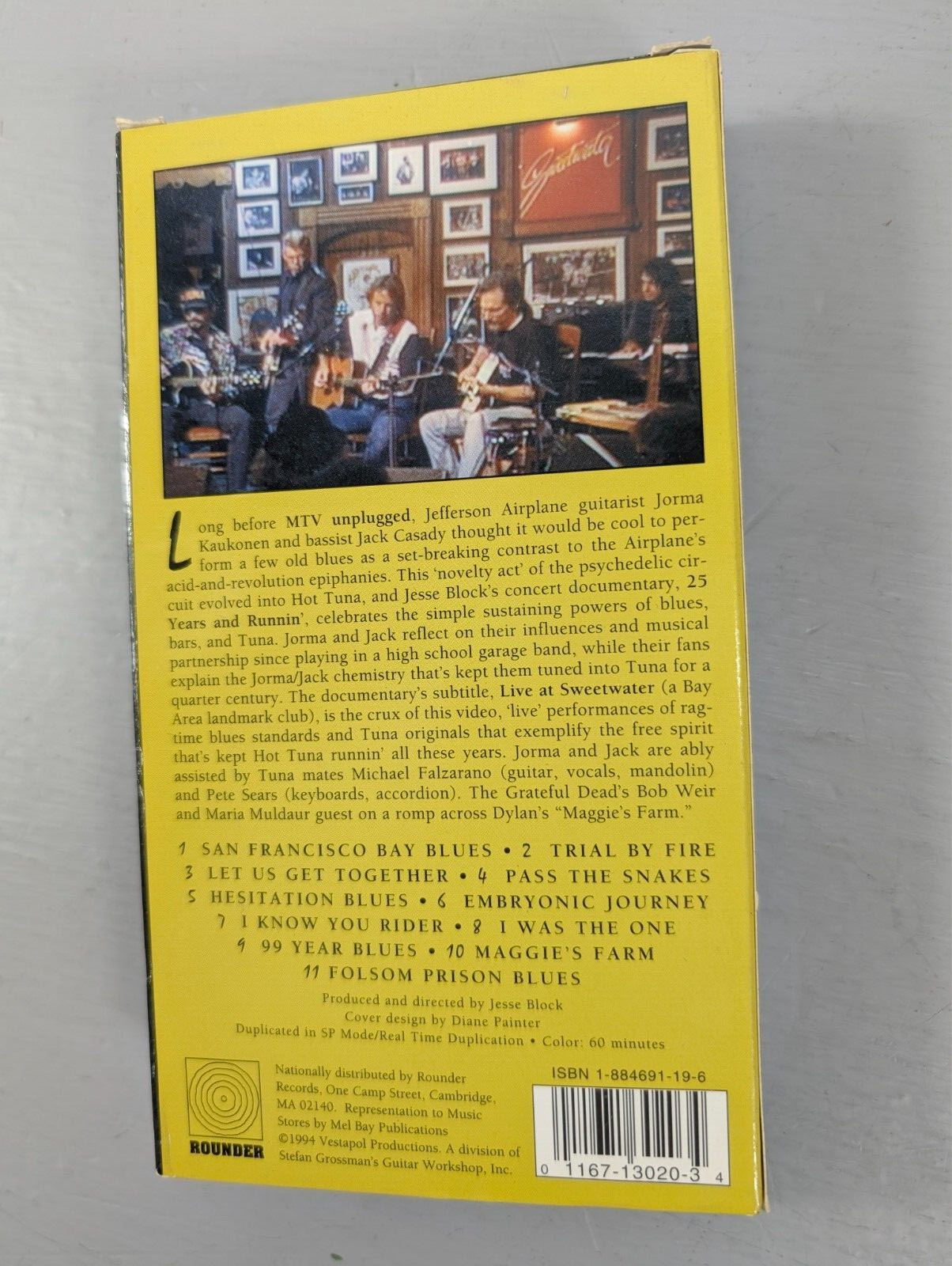 Hot Tuna 25 Years and Runnin’ Live at Sweetwater VHS Stereo 60mins Vestapol EUC
