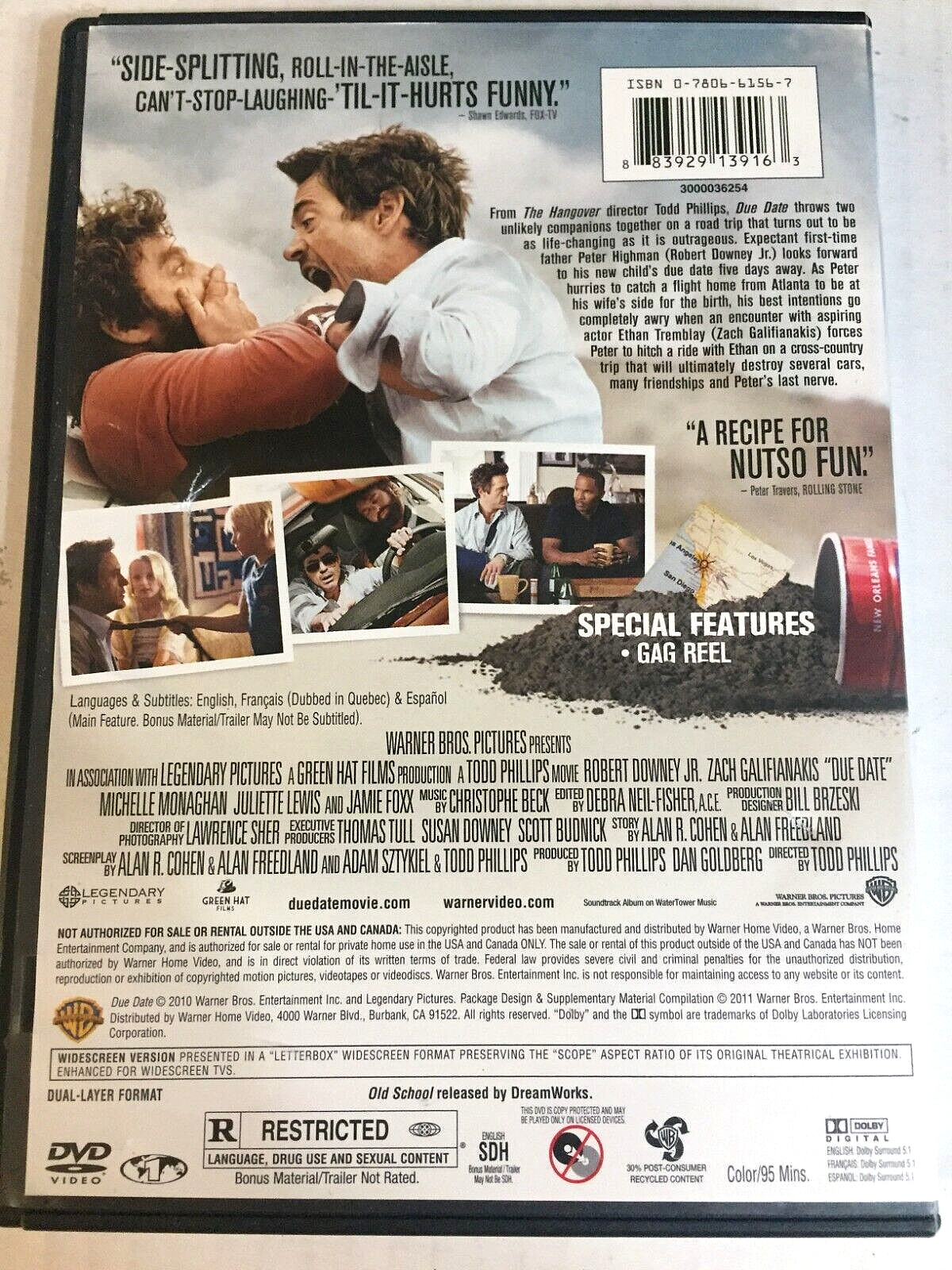 Due Date Robert Downey Jr. DVD Ships Same Day With Tracking