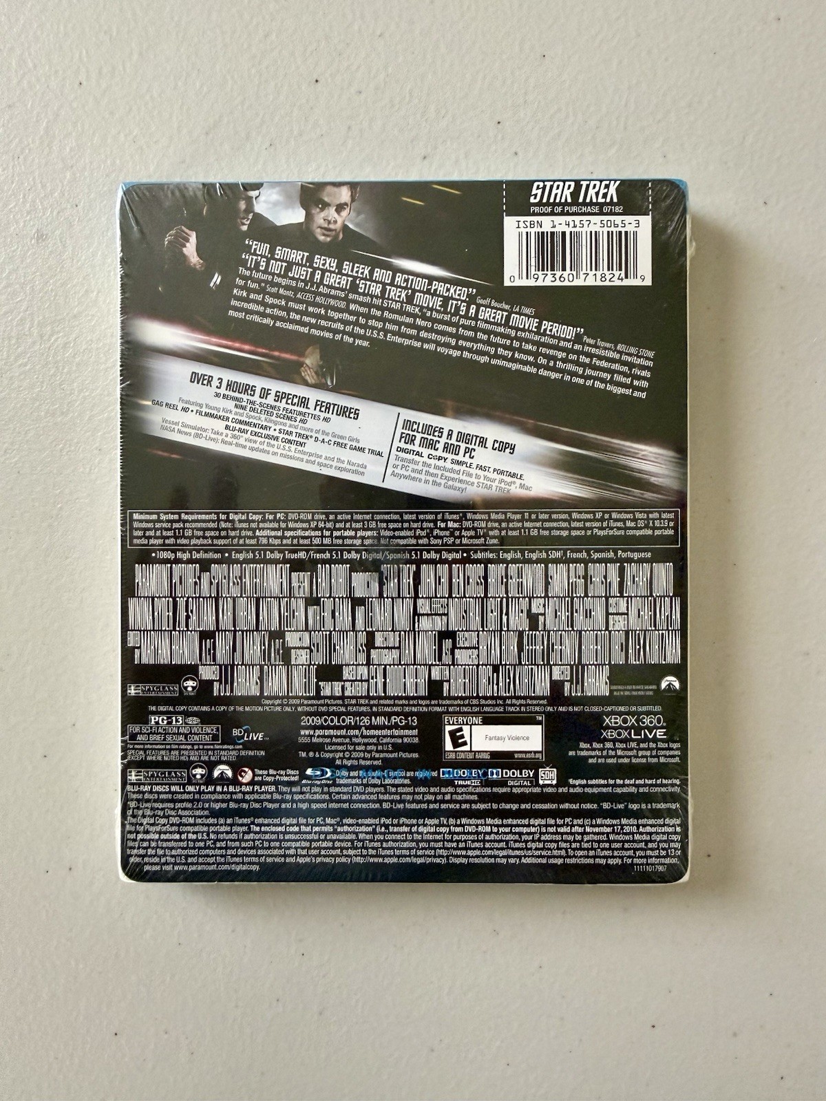Star Trek (2009) Blu-ray – NEW & SEALED – J.J. Abrams Chris Pine Sci-Fi Action