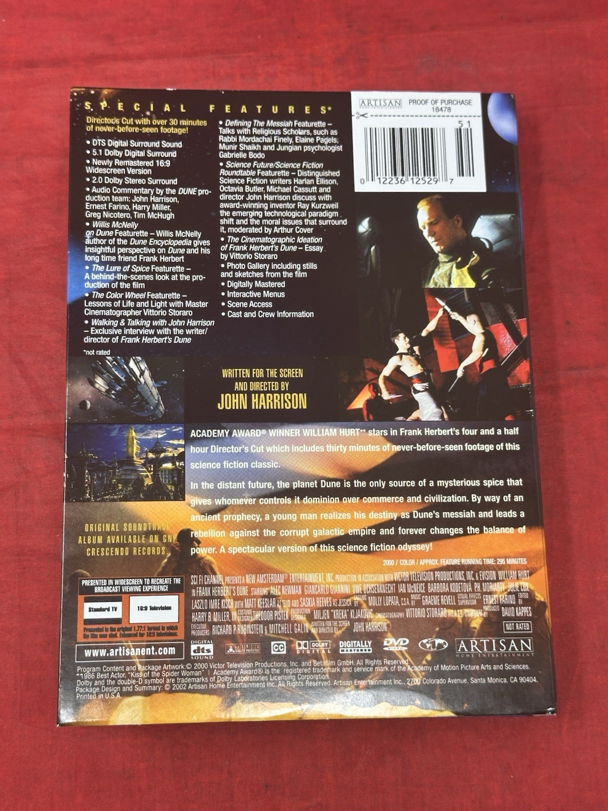 DUNE Special Edition Director’s Cut DVD 3 Disc TV Mini Series William Hurt