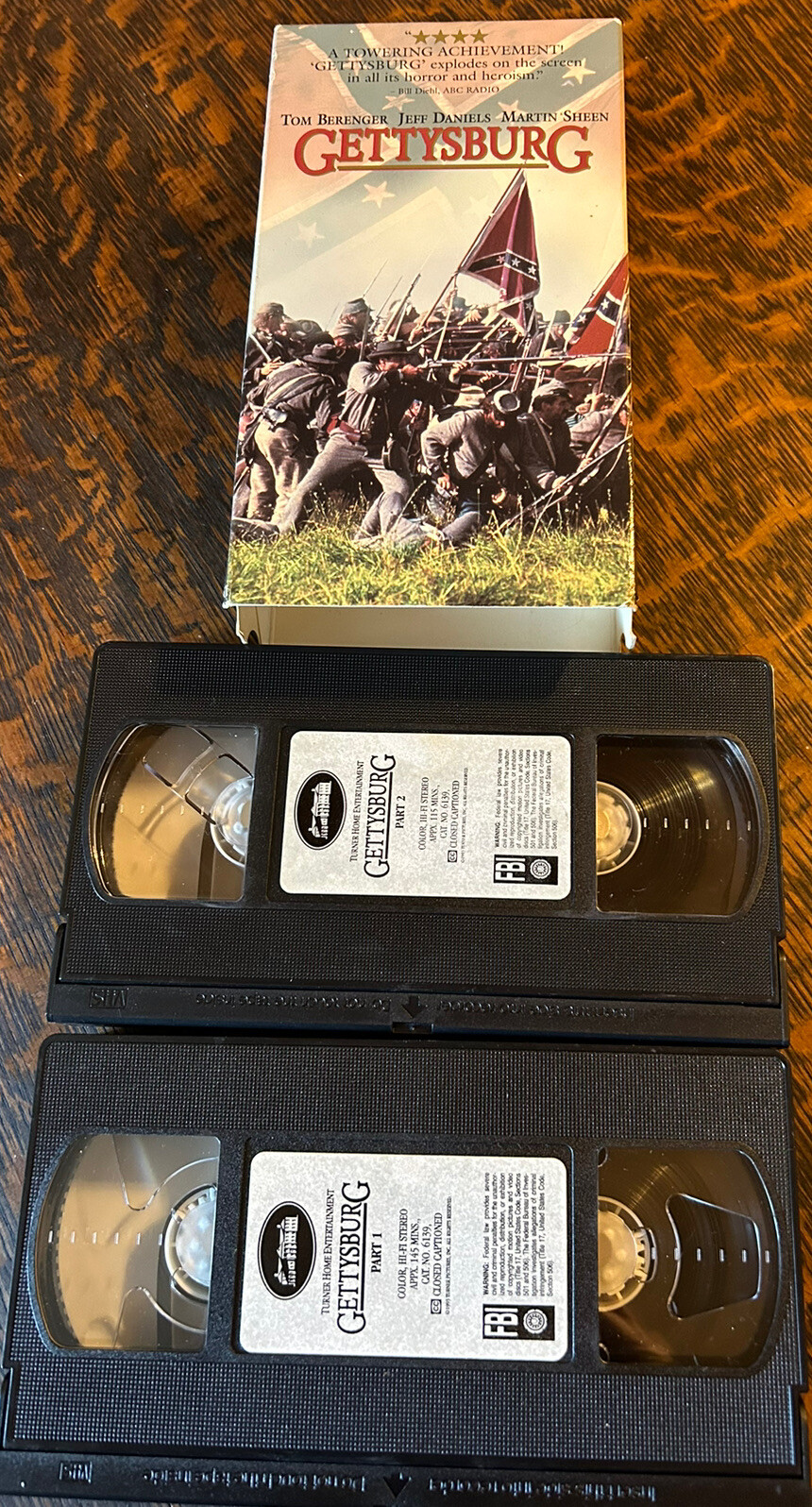 Vtg Gettysburg VHS Set Martin Sheen Jeff Daniels PG 1993 Turner Home Ent. 254min